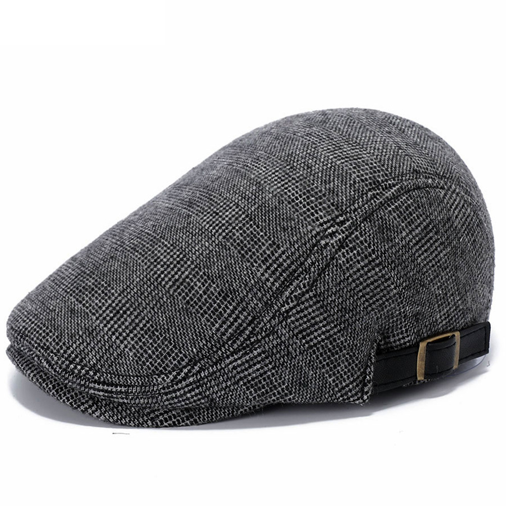 Men Woolen Beret Flat Ivy Cap Painter Newsboy Hat 9