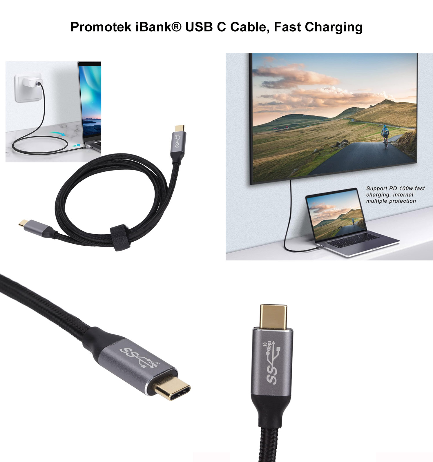 iBank ® USB-C to USB-C Charging Data Cable, High Quality Nylon Thread 2