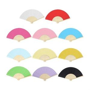 Custom Printing DIY Foldable Handheld Bamboo Paper Fan 11