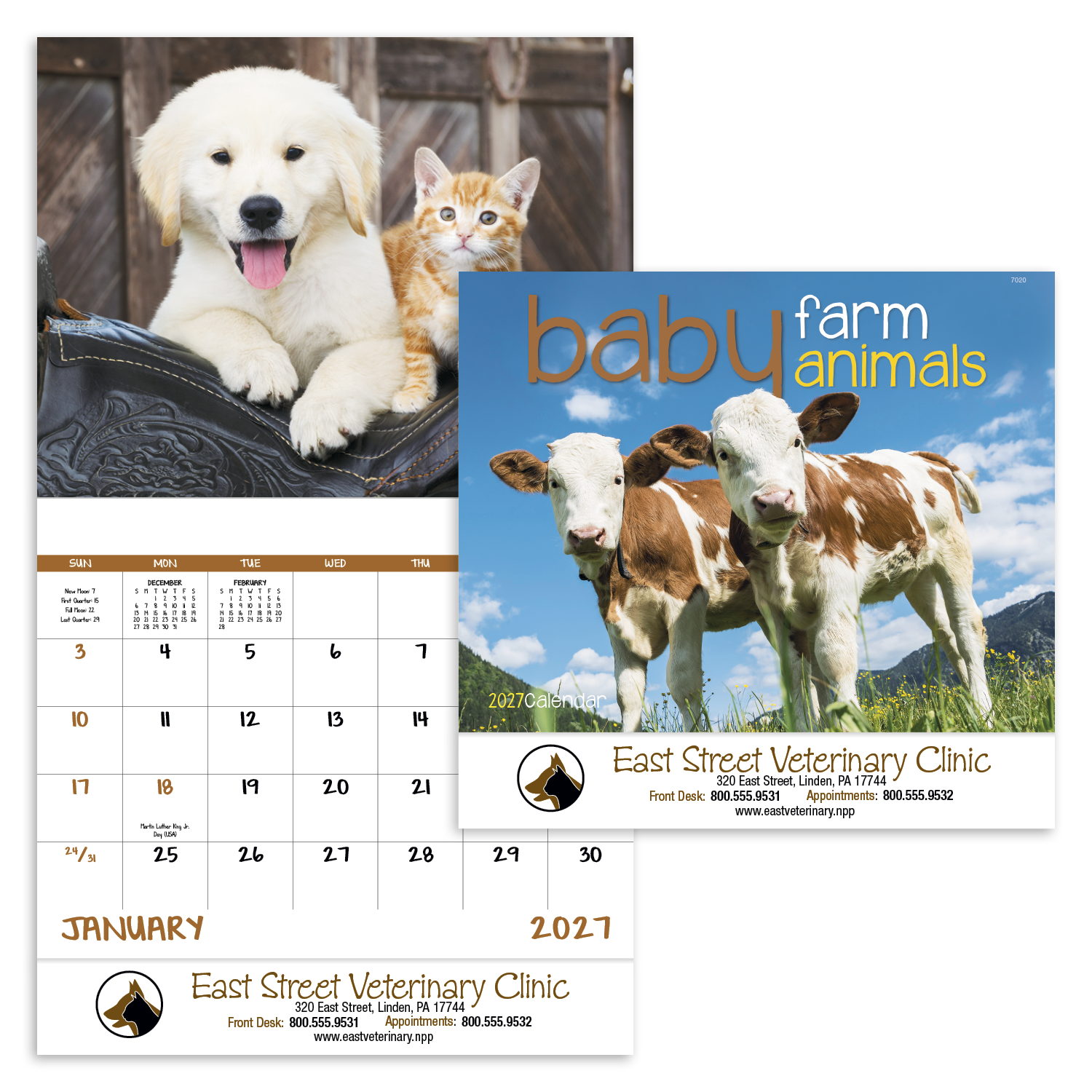 Good Value™ Baby Farm Animals - Stapled Calendar 63
