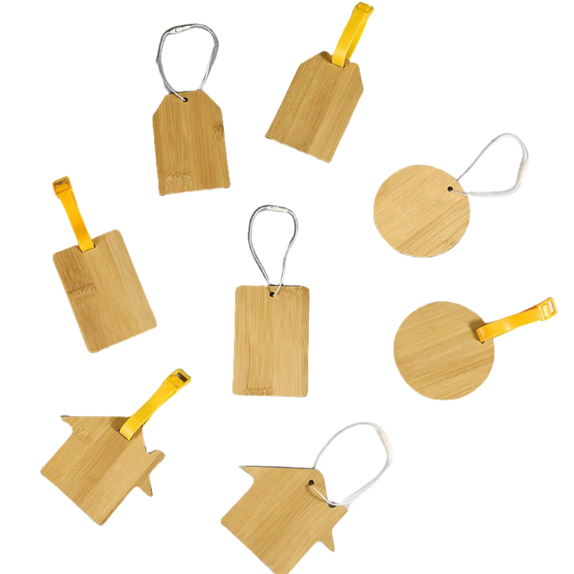 Custom Engravable Natural Bamboo Luggage Tag 6