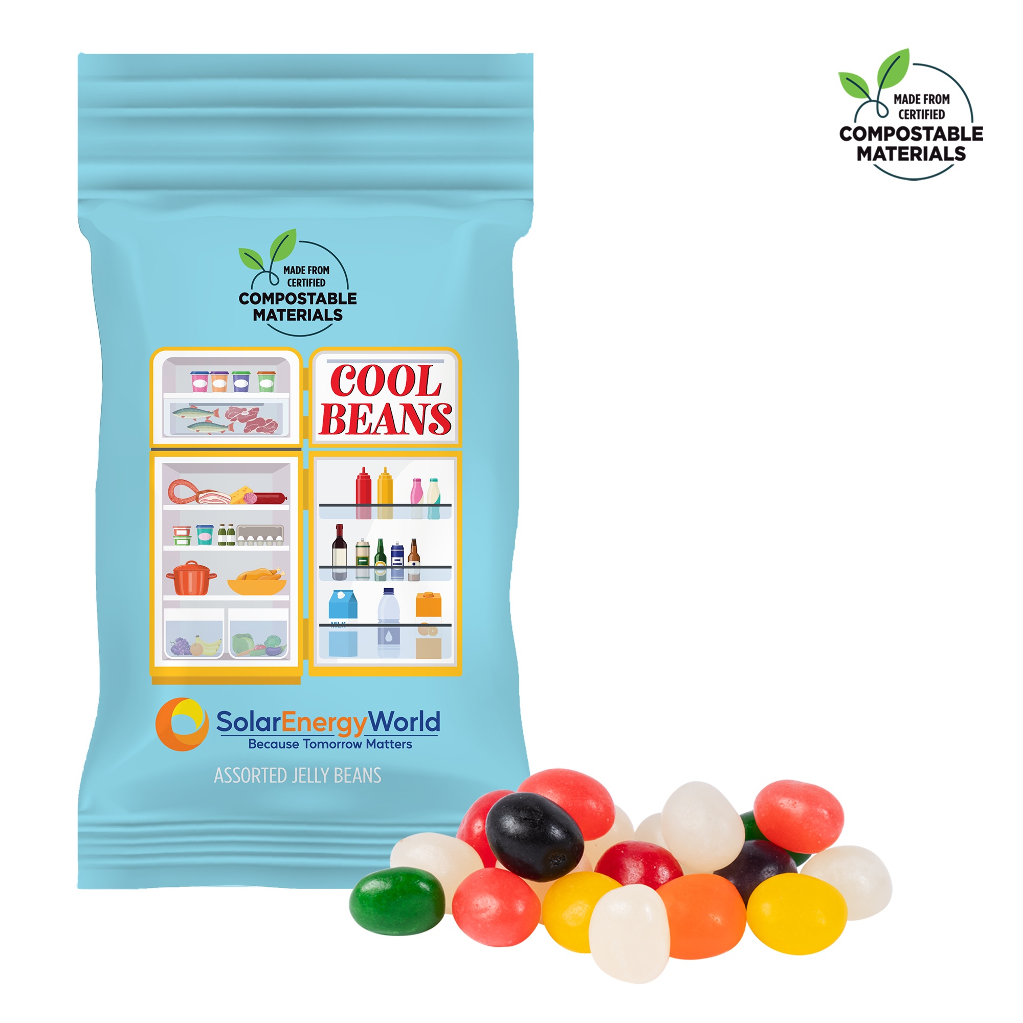 1oz. ECO-Digibag, Compostable & Full Color, Assorted Jelly Beans 2