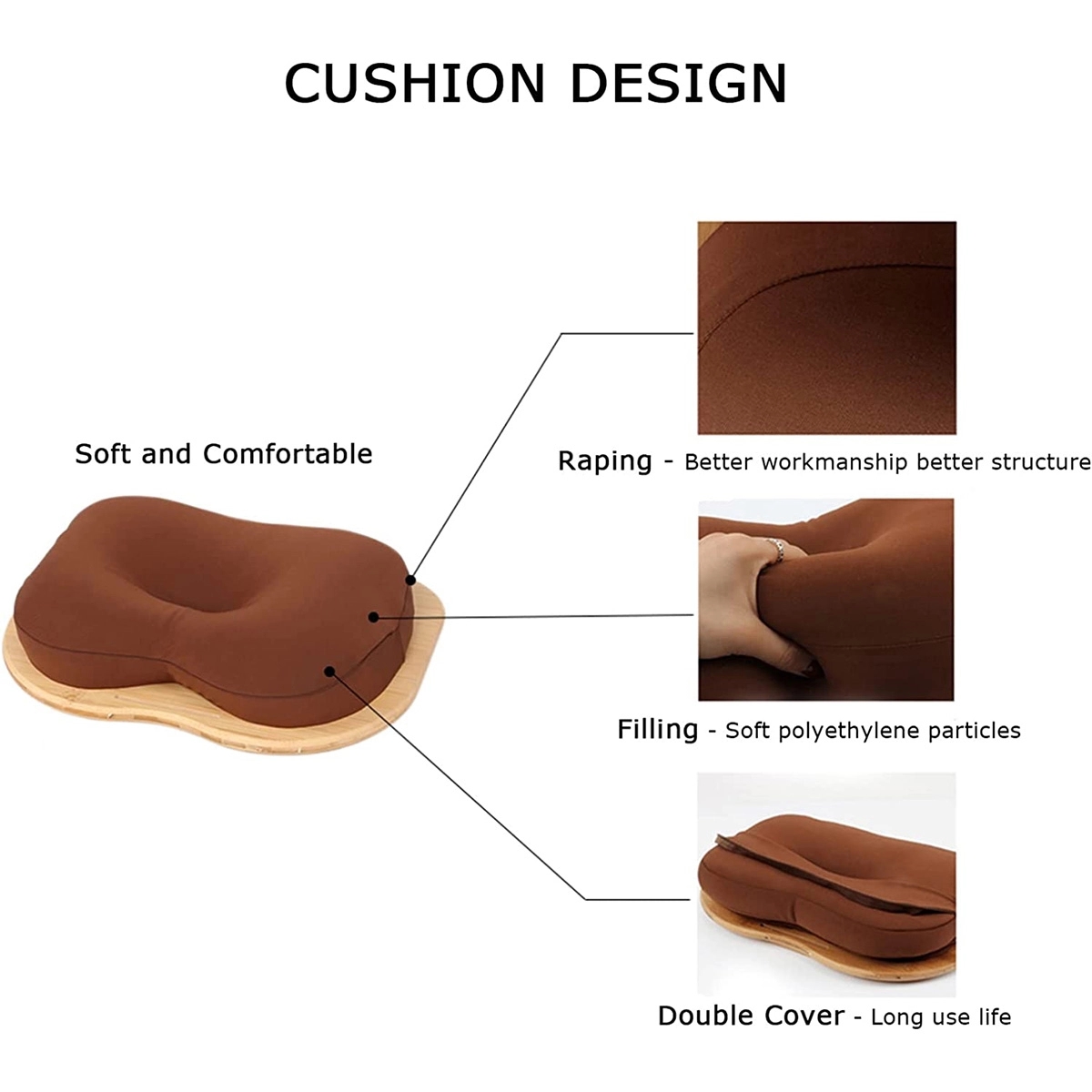 Bamboo Platform Portable Lap Desk with Pillow Cushion 8