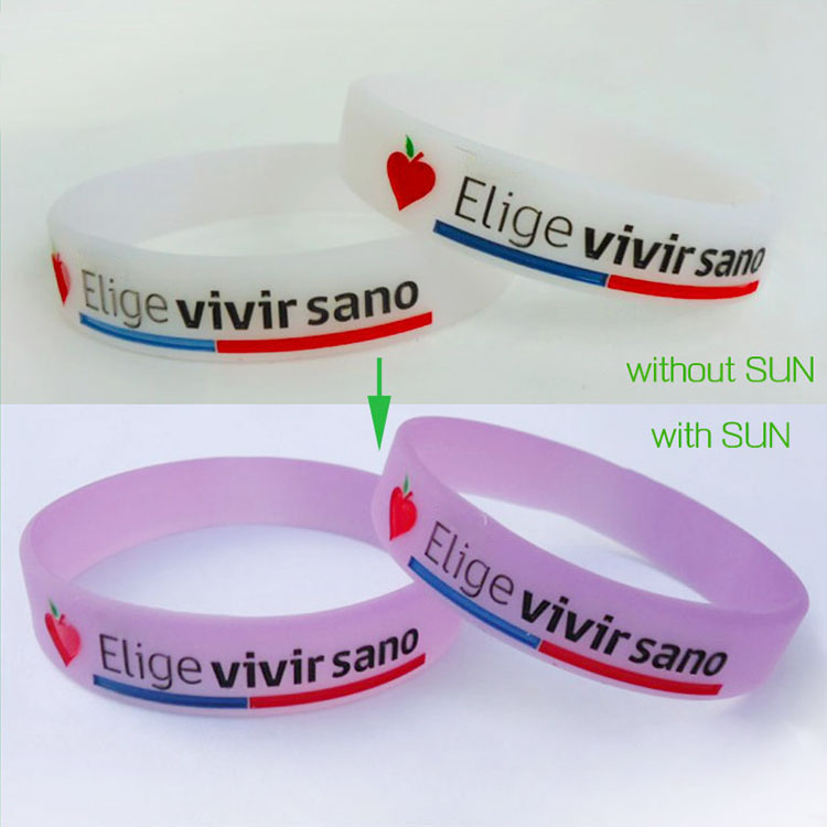 Color Filled 1/2" UV Sun Sense Wristbands 2