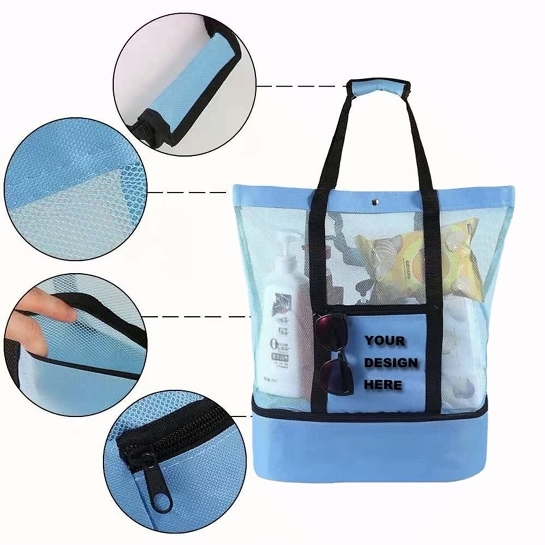 Mesh Beach Bag With Cooler Compartment 2