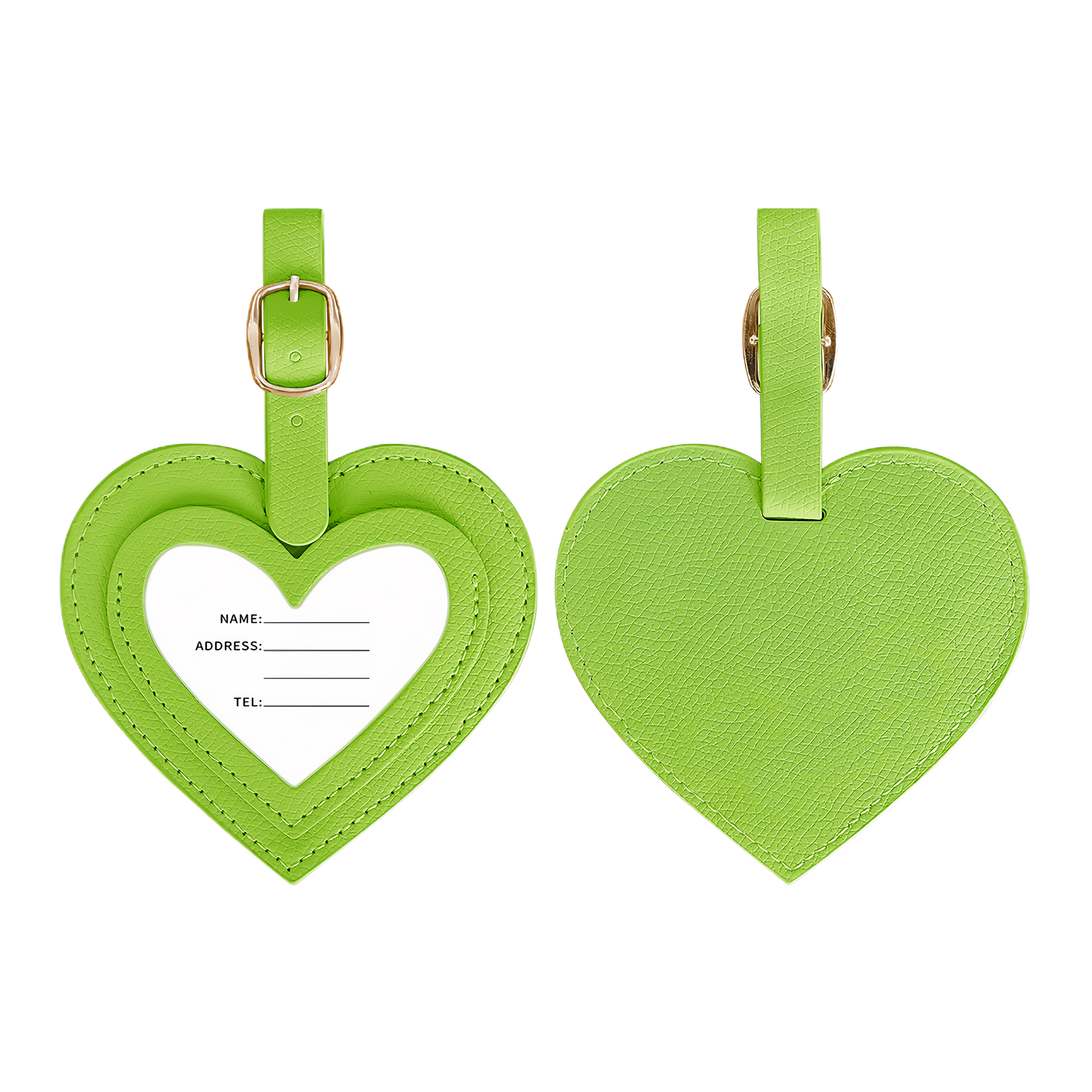 Heart-Shaped PU Luggage Tag - Durable 1