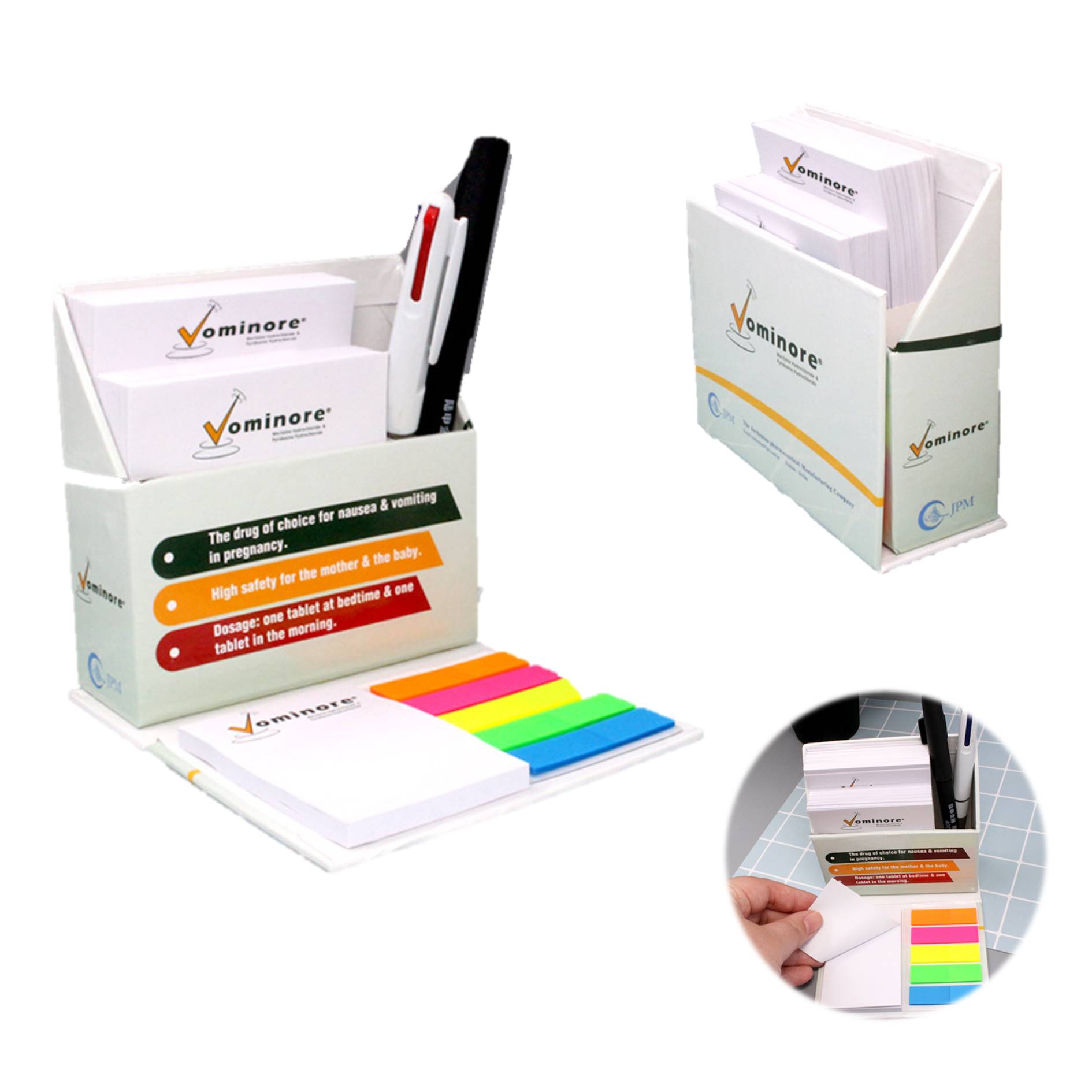Stand Sticky Notes Box With Pen Holder 2