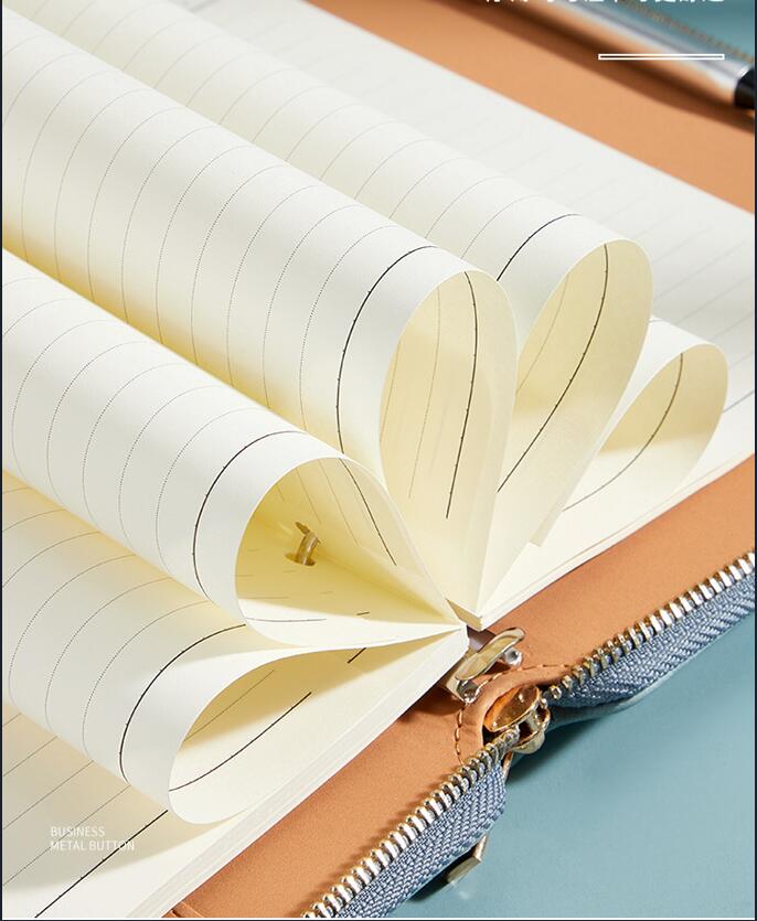Pu Zipper Bag Loose-leaf Notebook 2