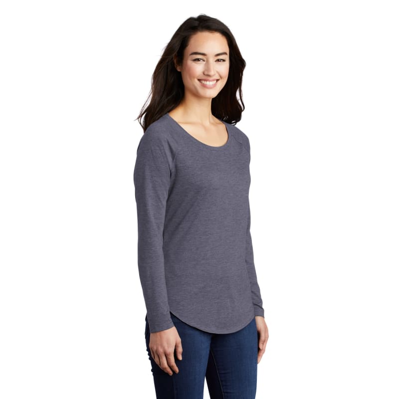 Sport-Tek Women's PosiCharge Long Sleeve Tri-Blend Wicking Scoop Neck Raglan Tee 52
