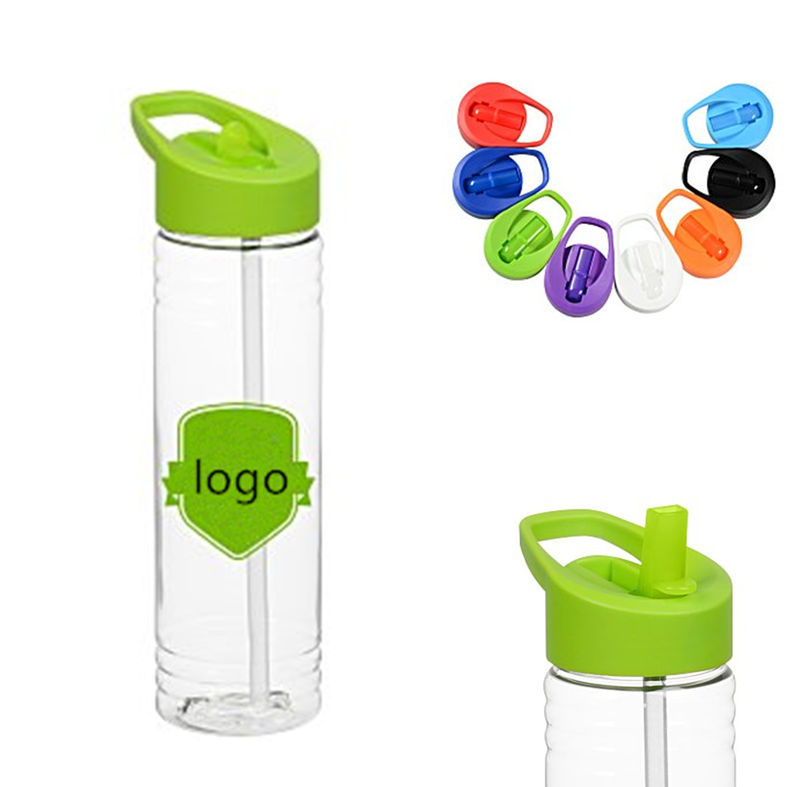 Clear Impact Water Bottle with Flip Straw 1