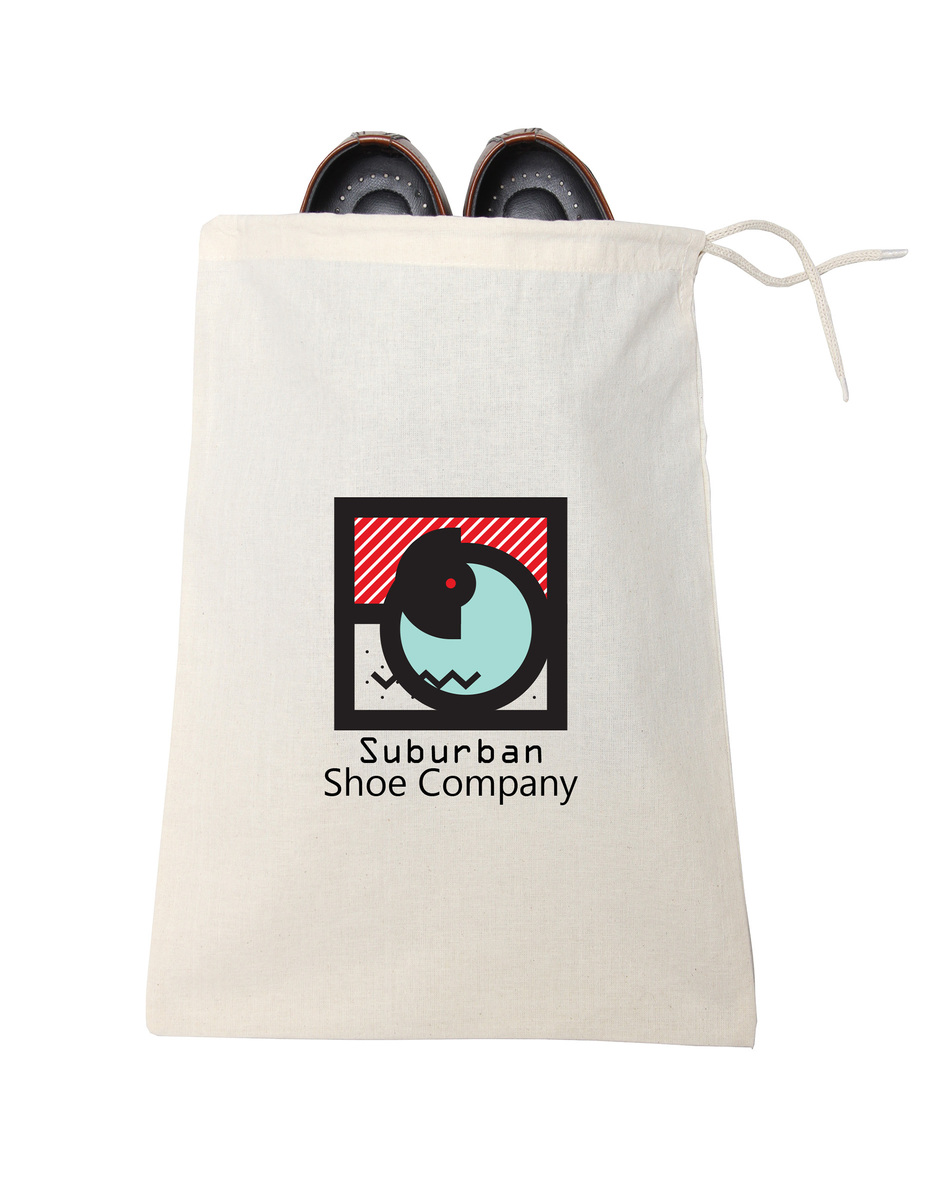 Organic Cotton Drawstring Shoe Bag - 11" x 16"