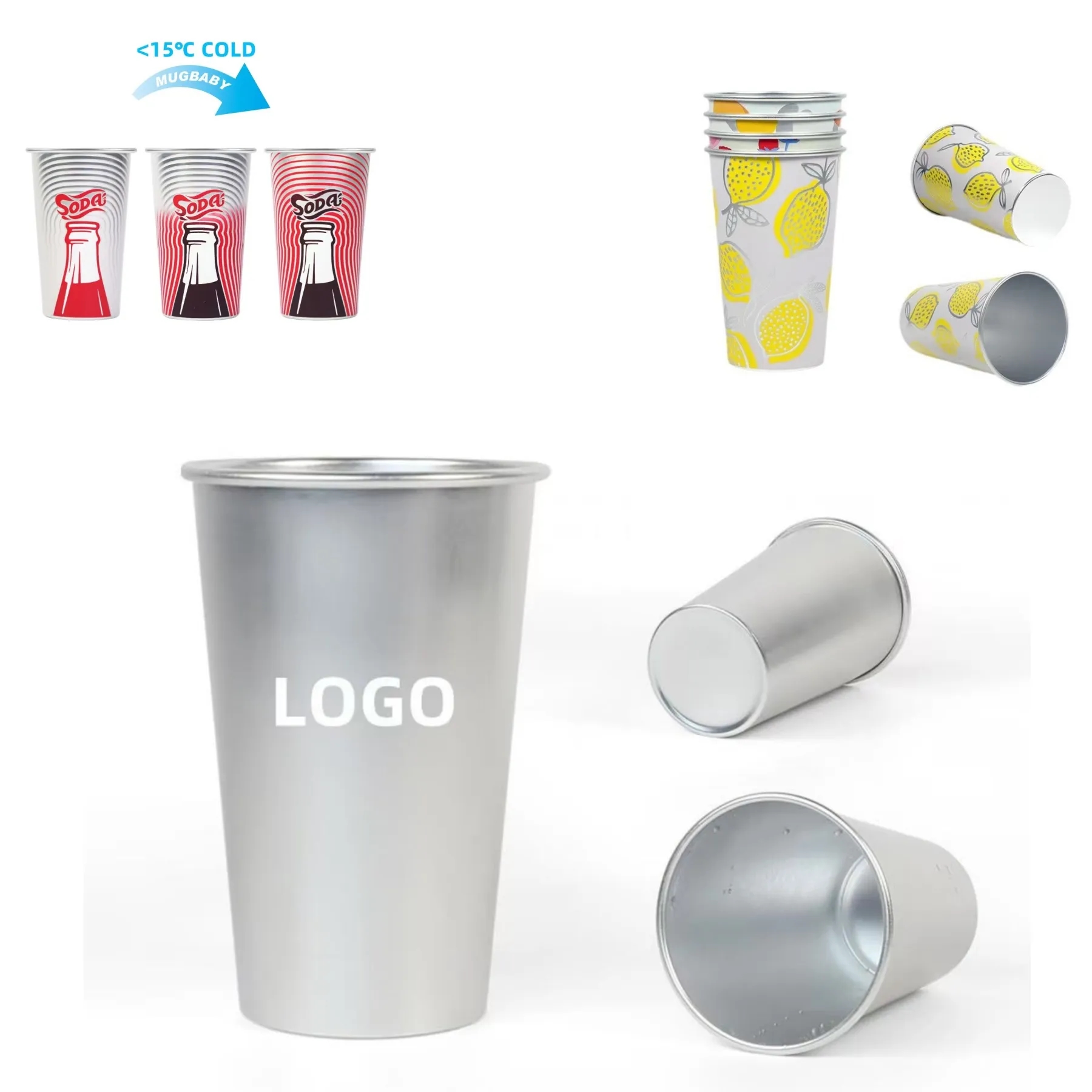 15oz Full Color Changing Stadium Aluminum Cold-drink Cups 6