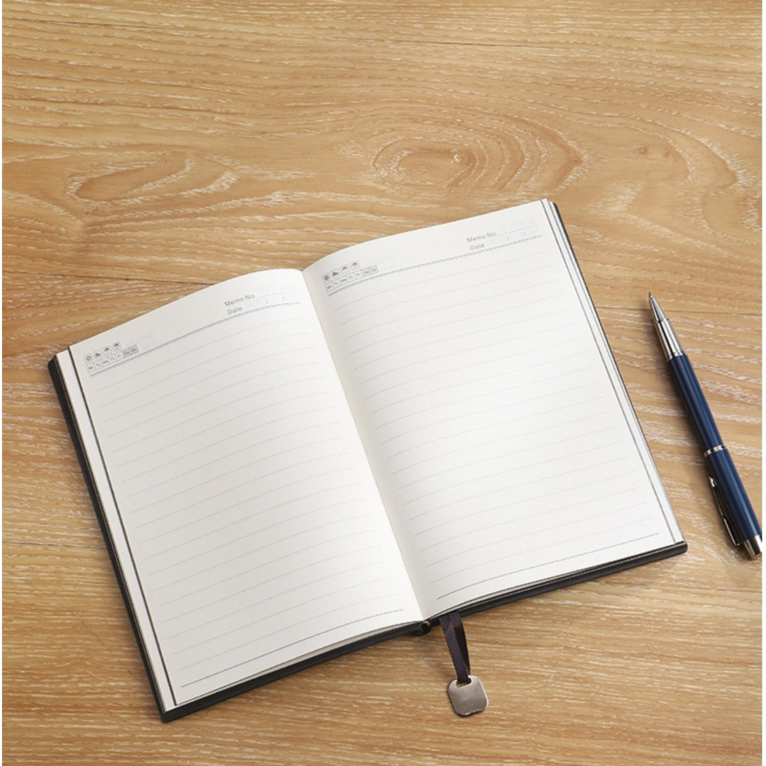 TiTUS® Executive Velveteen PU Lather A5 Notebook with Bookmark 1