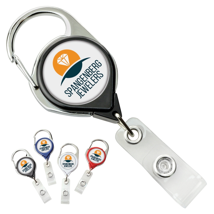 Carabiner Badge Reel with Strap and Clip 1