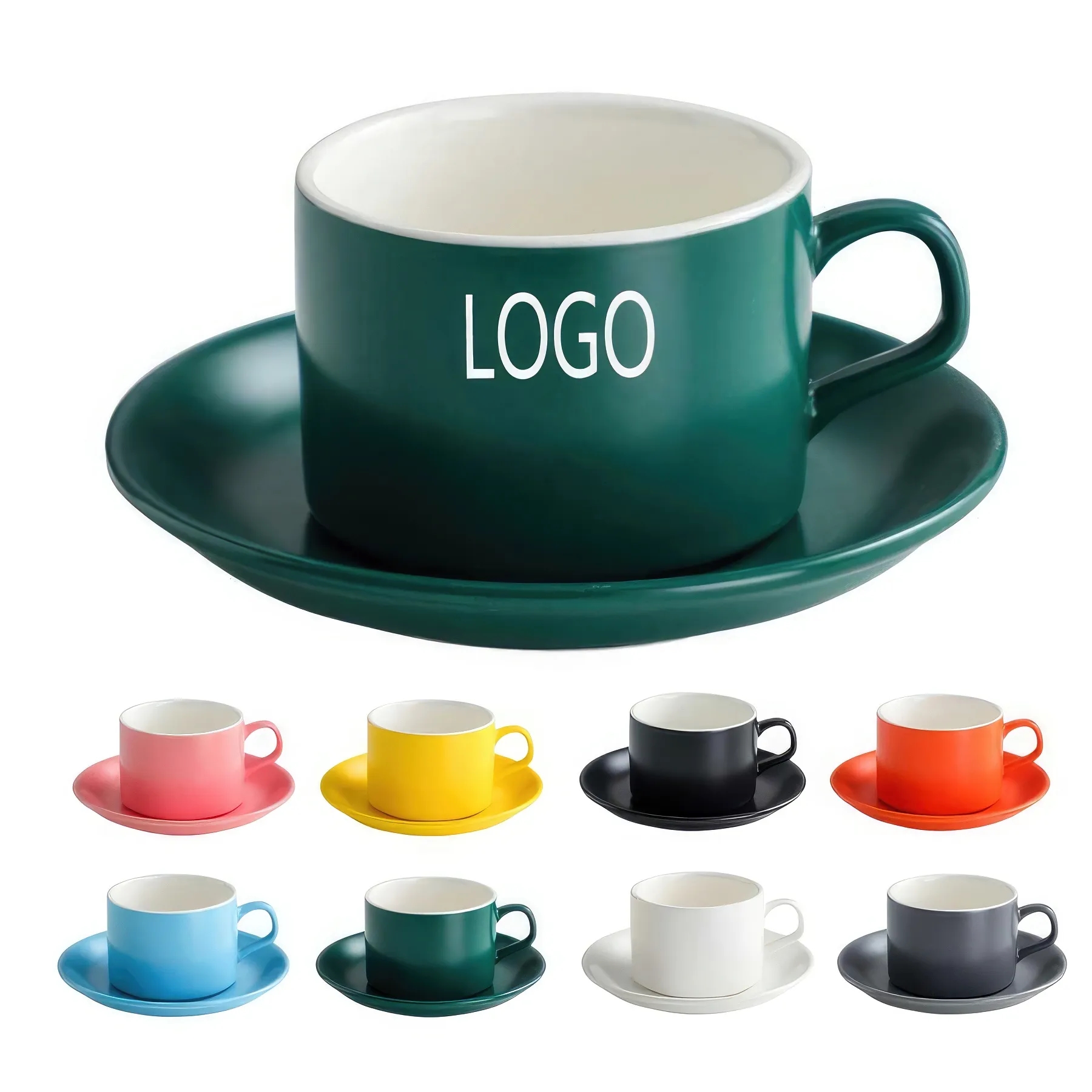 5OZ Coffee Cup and Saucer Set & Latte Mug 2