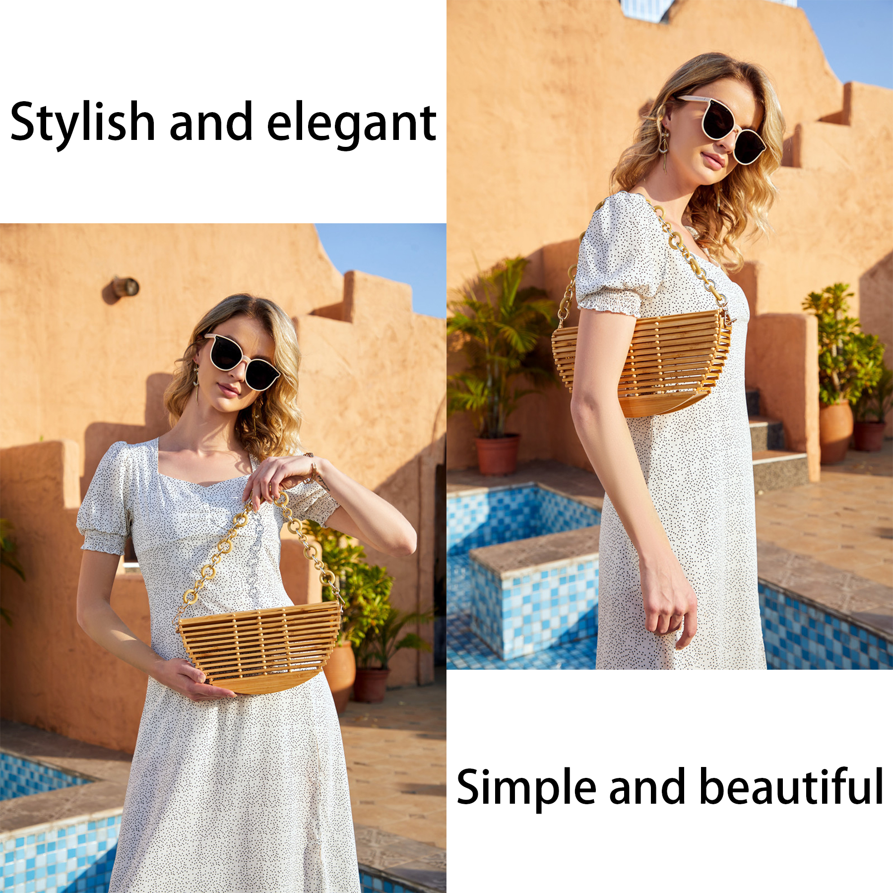 Wood Simple bamboo shoulder cross-body bag 3
