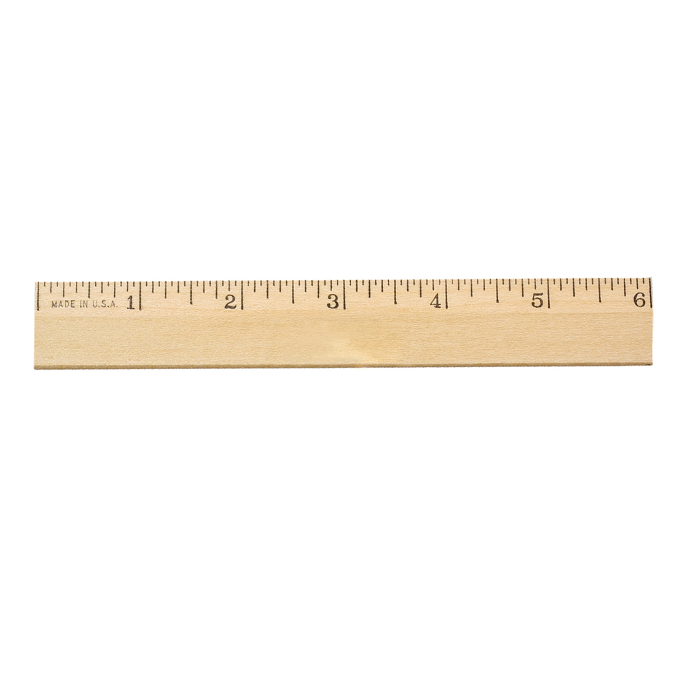 6" Clear Lacquer  Beveled Wood Ruler 3