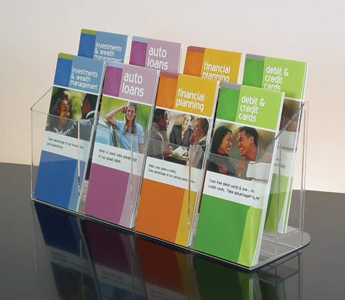 2 tiered 8-pocket Countertop Brochure Holder