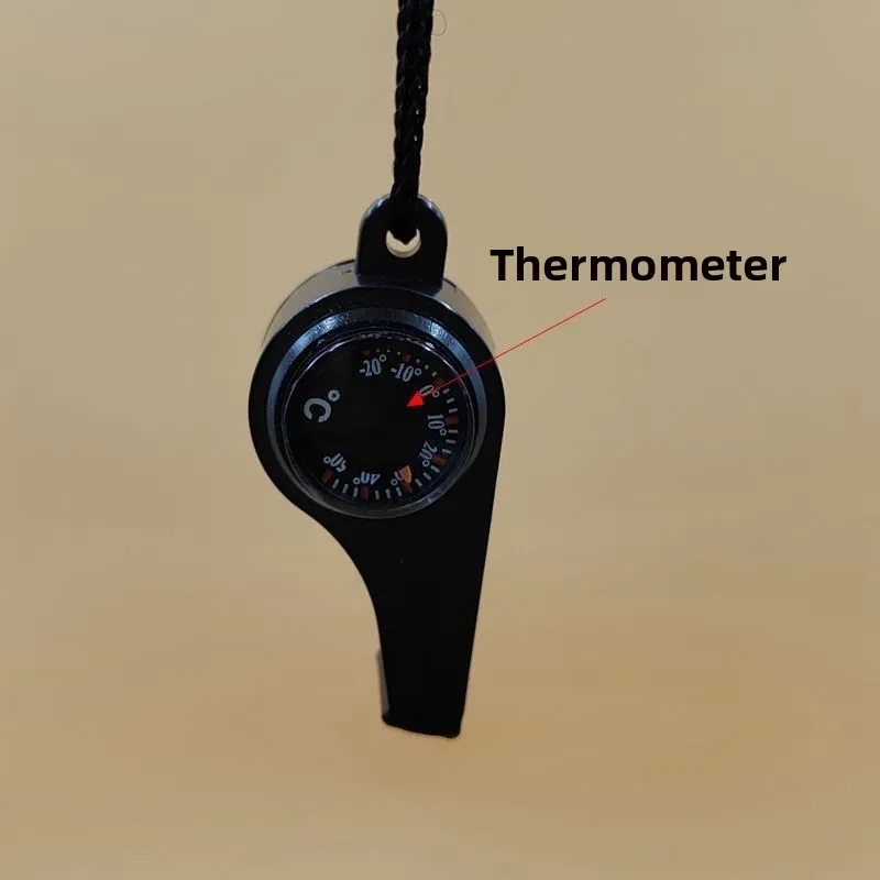 Custom Logo Survival Whistle with Compass Thermometer for Outdoor Safety 2