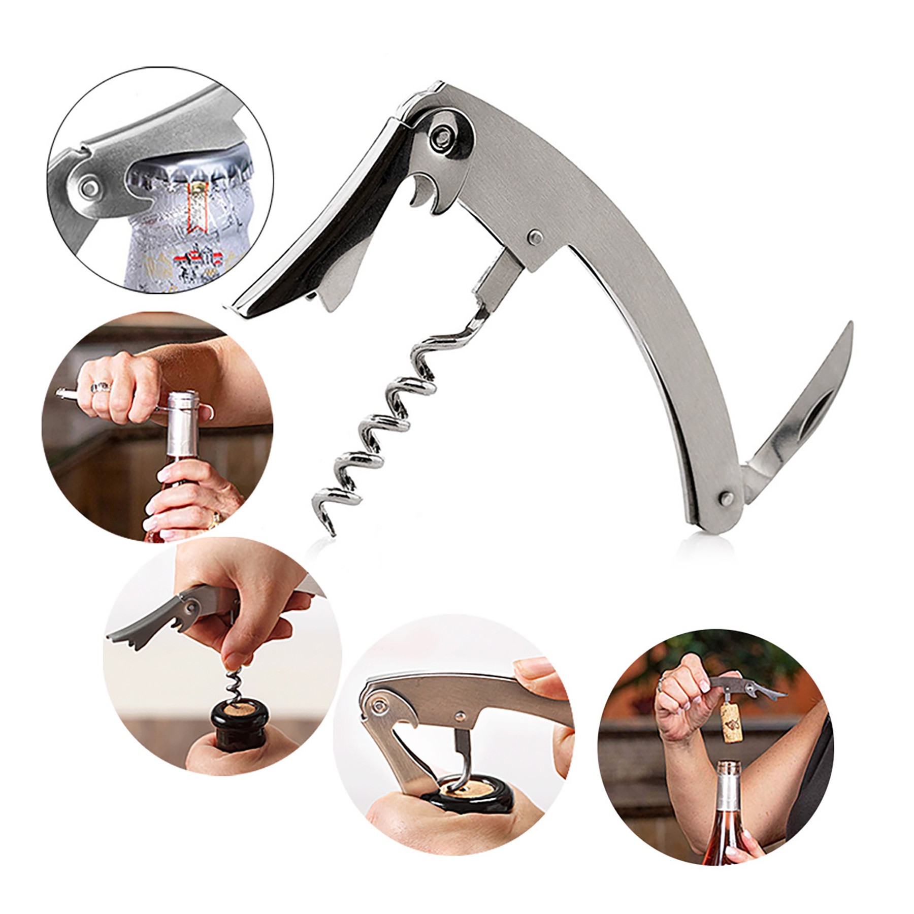 3-Piece Wine Opener Set Wine Glass Shape 5