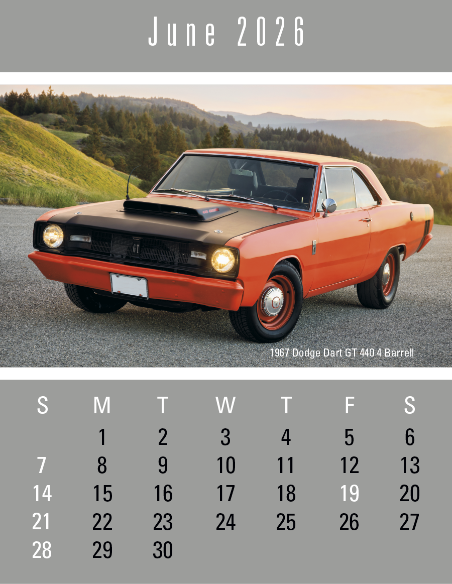 4C Press-N-Stick Header Cruisin’ Cars Calendar 13-Month