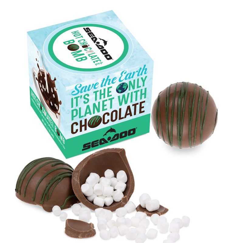 Hot Chocolate Bomb with Green Drizzle 2