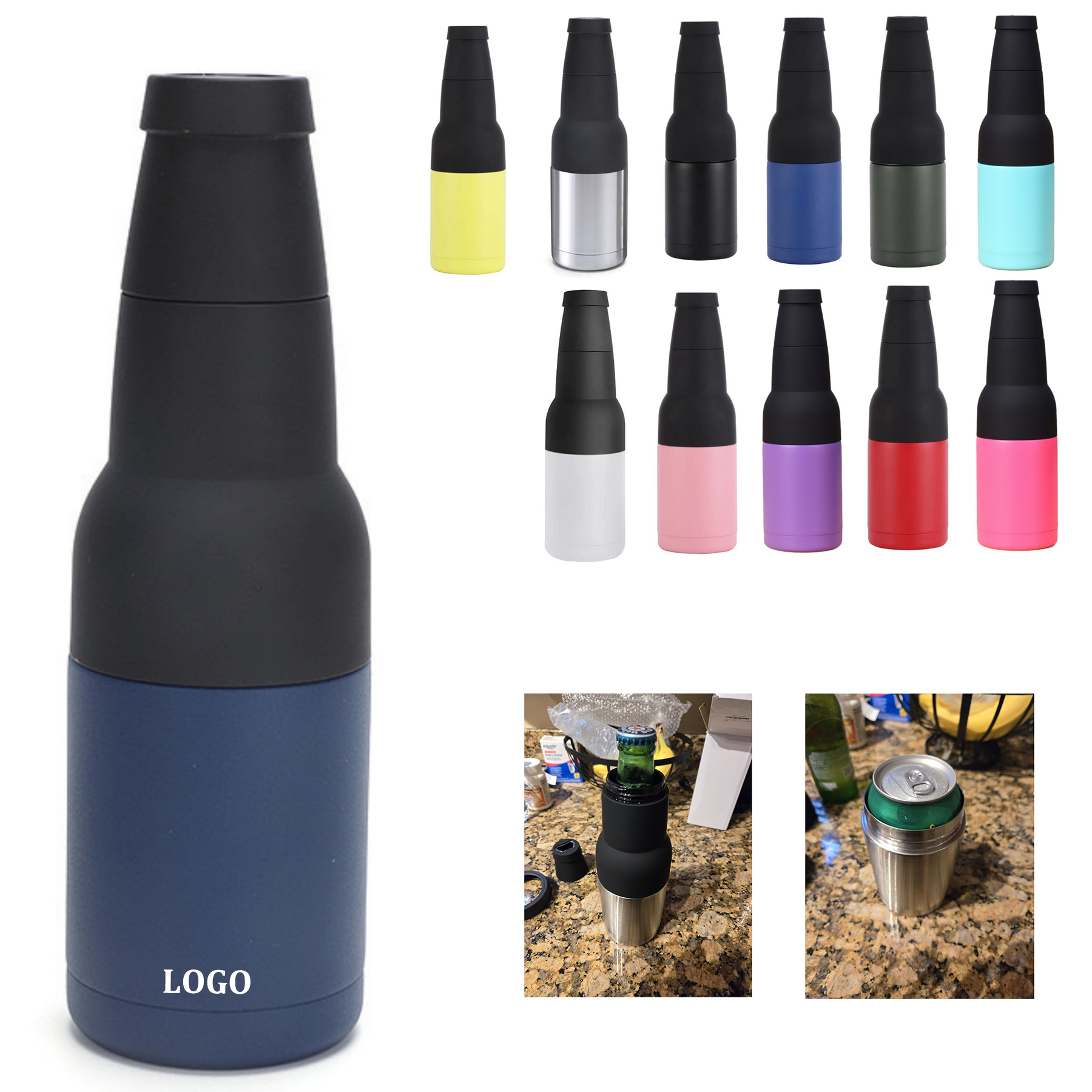 3 in 1 Beer Bottle Can Cap, custom koozie with logo imprint 7
