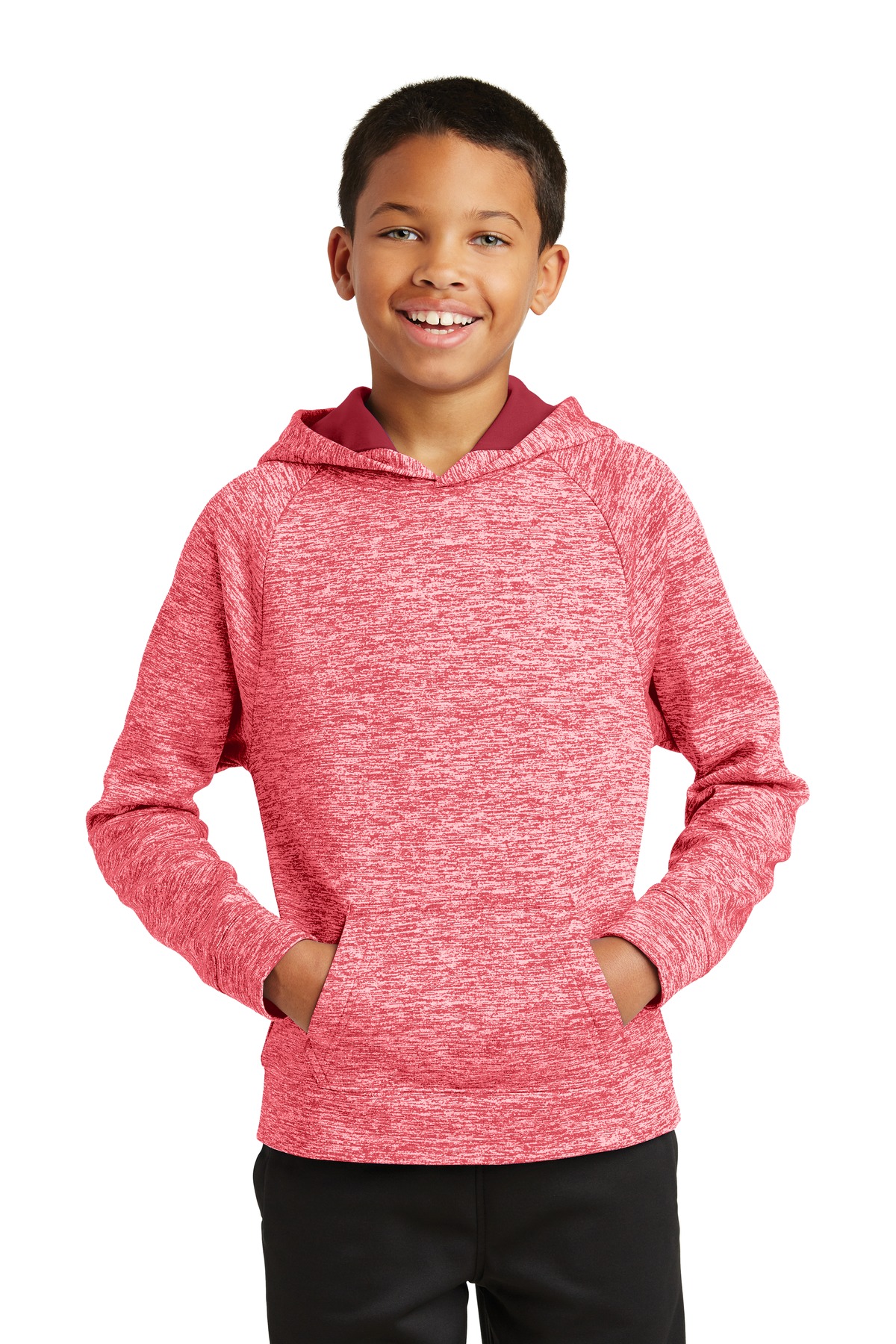 Sport-Tek Youth PosiCharge Electric Heather Fleece Hooded Pullover. YST225 24