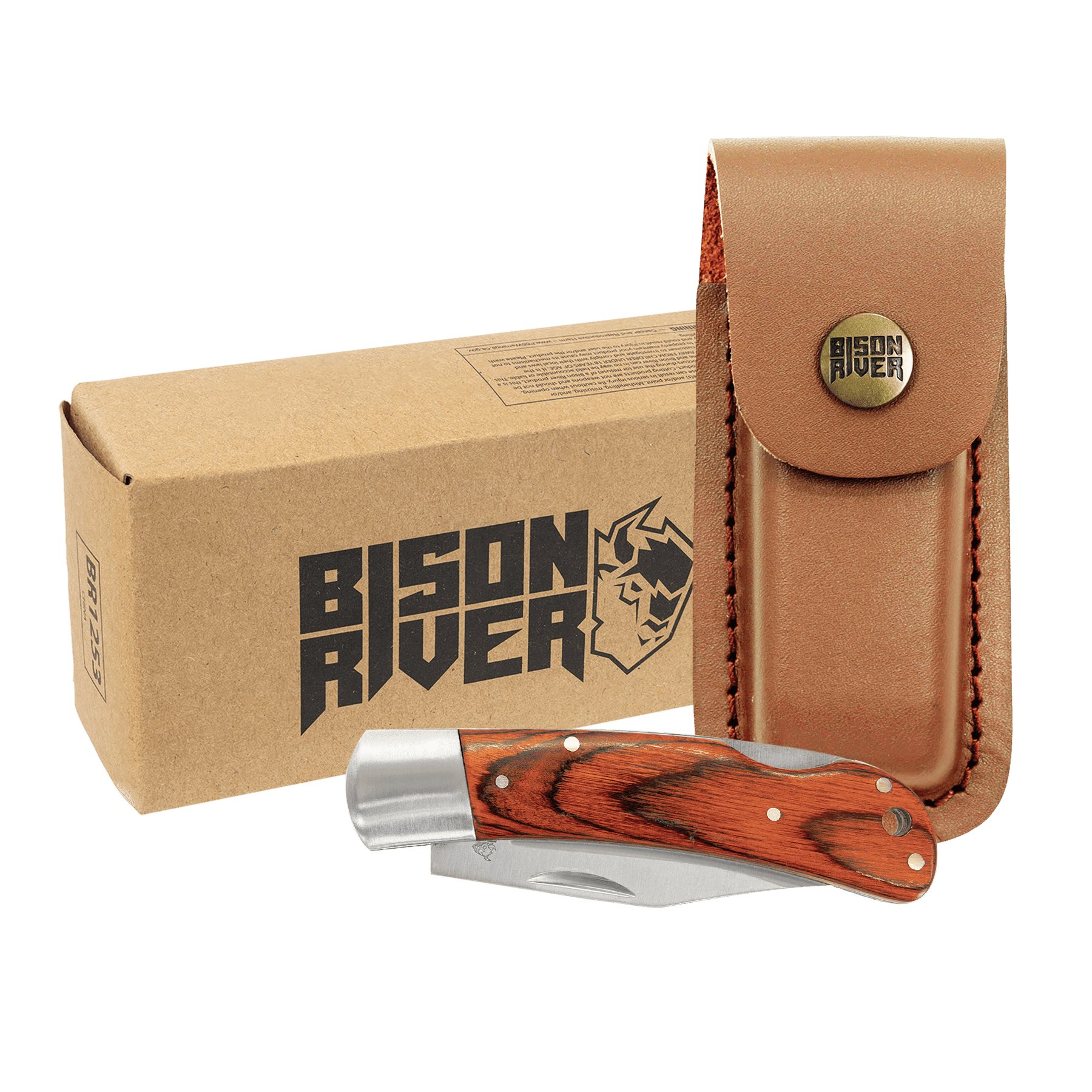 Bison River 4" Wood Folding Knife 3