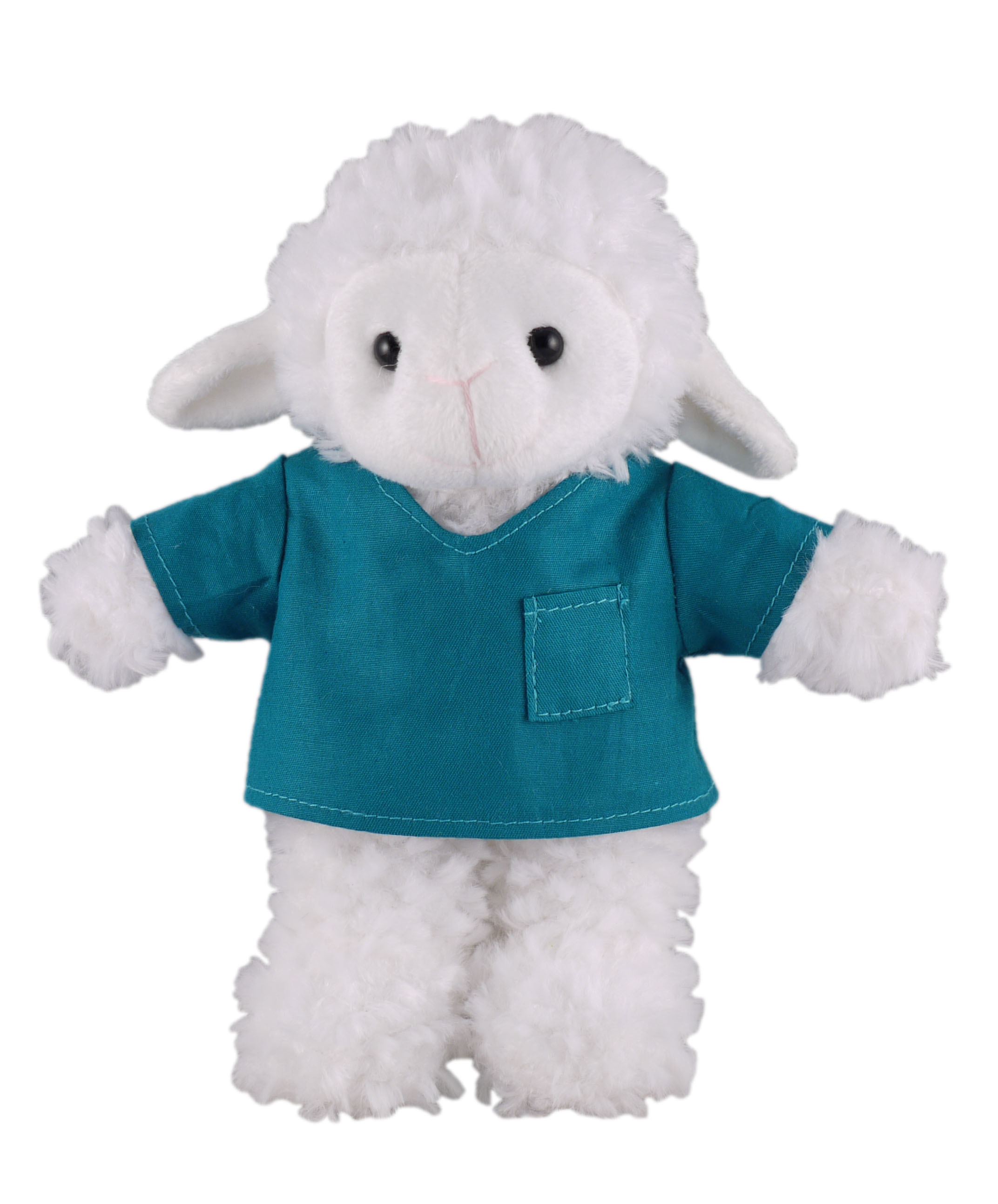 Soft Plush Stuffed Sheep in scrub shirt