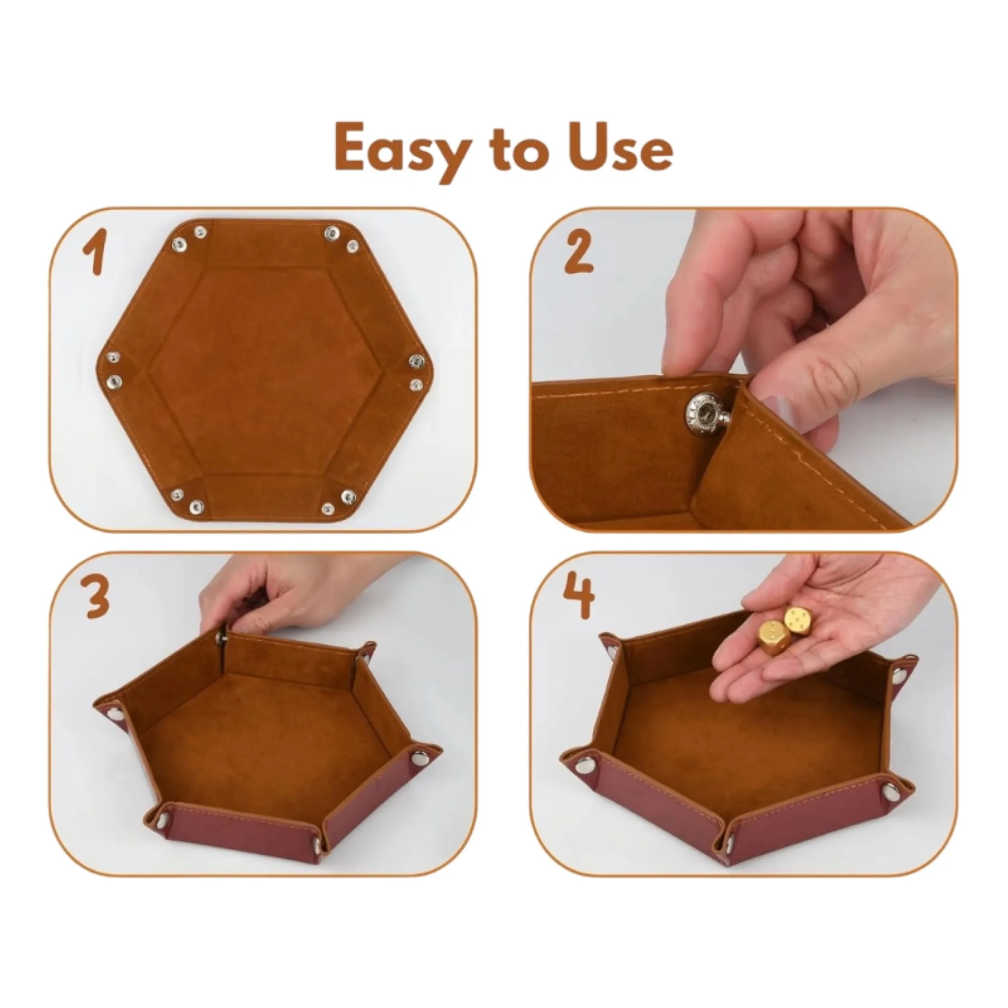 Leather Foldable Dice Rolling Tray 2