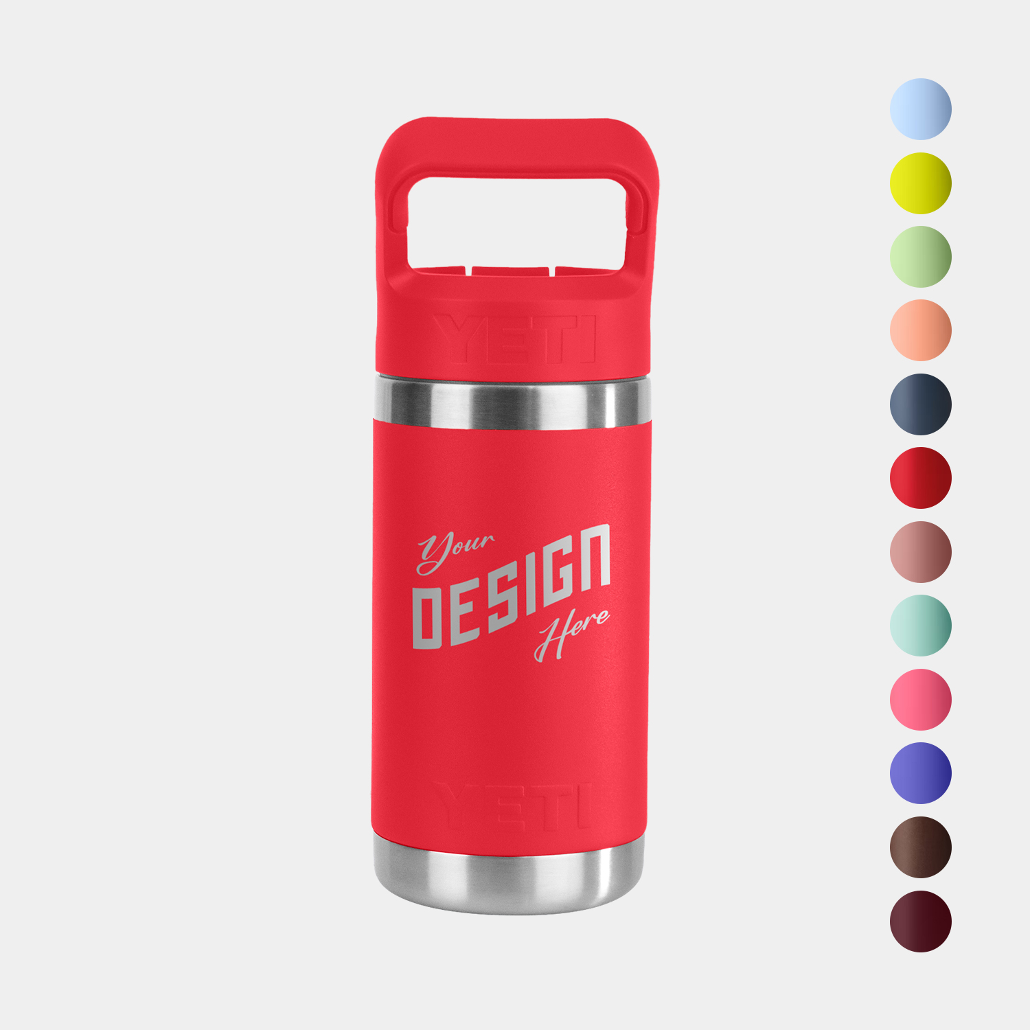 12 Oz YETI® Rambler Stainless Steel Insulated Kids Water Bottle w/ Straw Cap 1