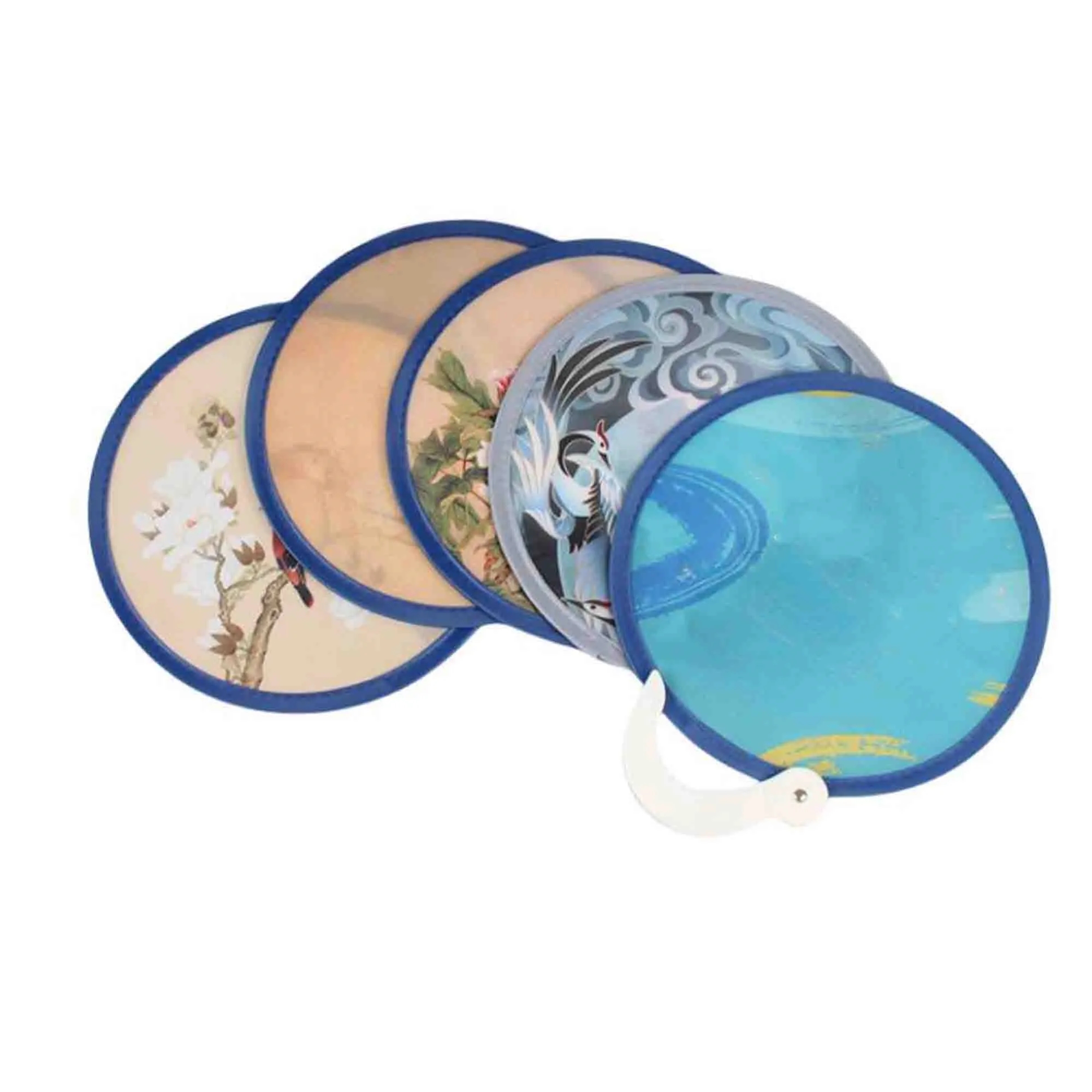 Folding Flyer Disc Hand Fan with Pouch Full Color 1