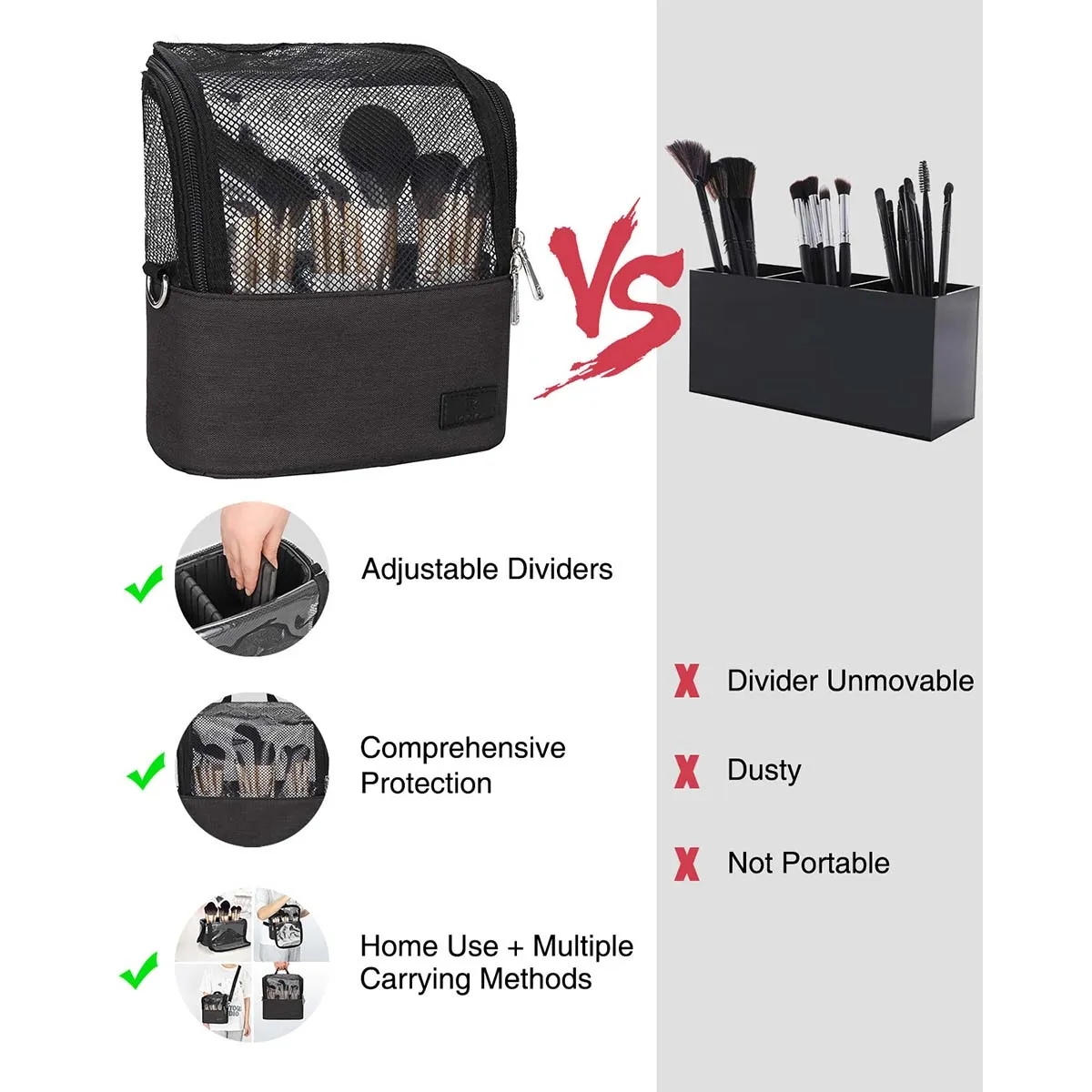 Large Capacity Portable Stand-Up Makeup Brush holder 4