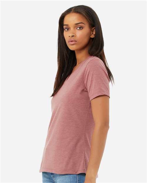 Women's Relaxed Heather CVC V-Neck Tee - 6405CVC 82