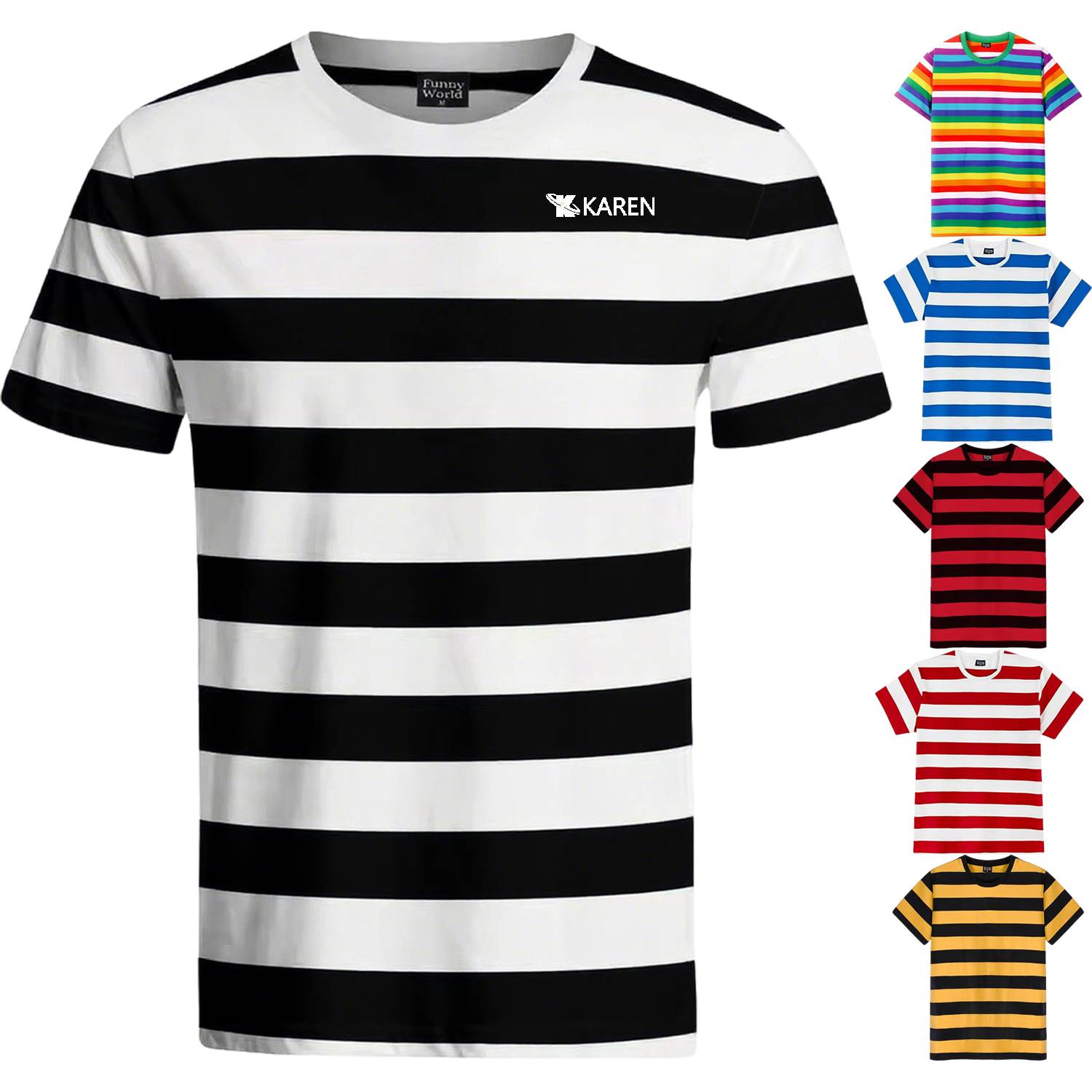 Striped Casual Short Sleeve Crew Neck T-Shirt 1
