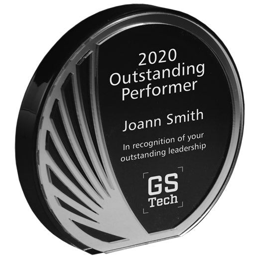 6" Lucite Circle With Black Contour Mirror 3