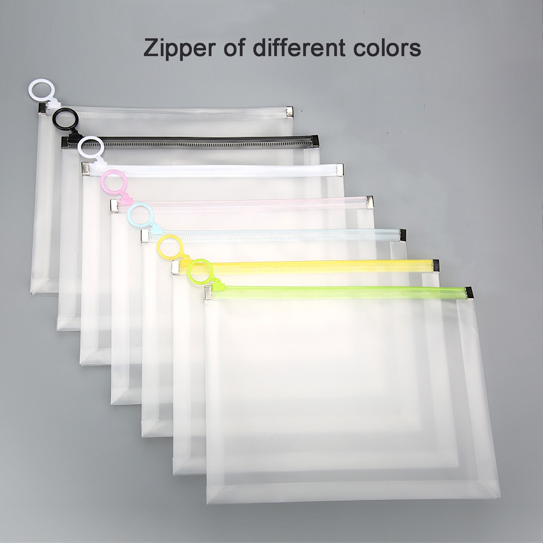 Clear Plastic Zip Envelopes File Document Paper Folder Case 2