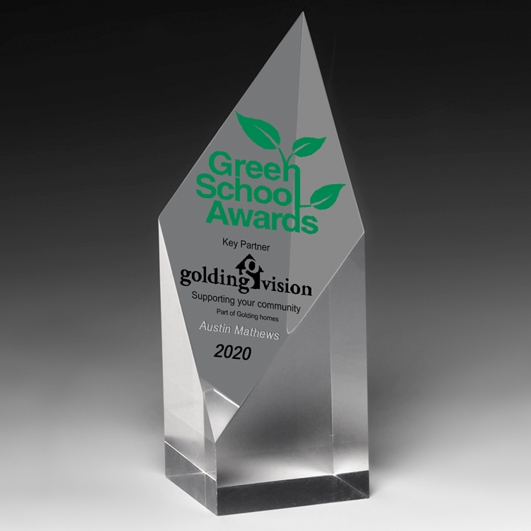 Diamond Obelisk Award (5 3/4" H x 2" L x 2" D) -Laser Engraved 8