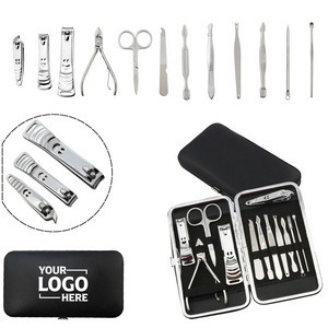 Cobble PU Leather 12 In 1 Manicure Set 2