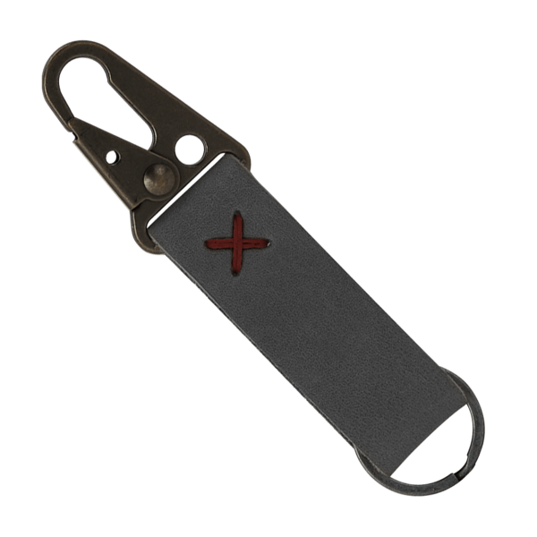 Busker Leather Keychain with Antique Nickel Carabiner 48