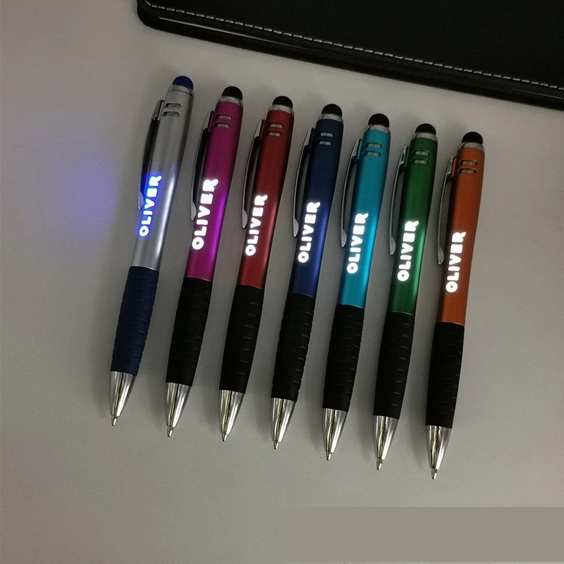 LED Light Pen with Laser Logo and Stylus Touch 4