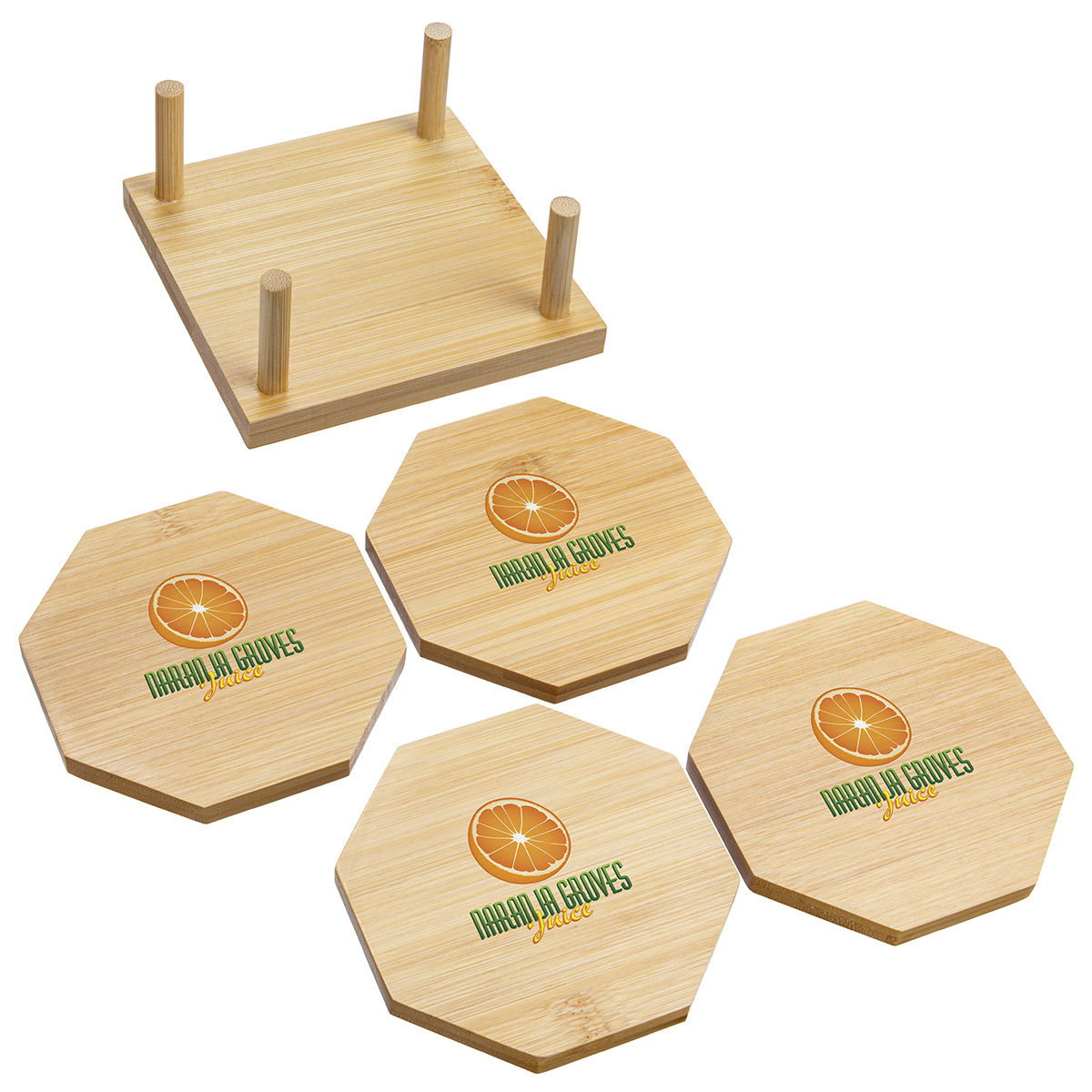 Bamboo 4-Piece Coaster Set 8