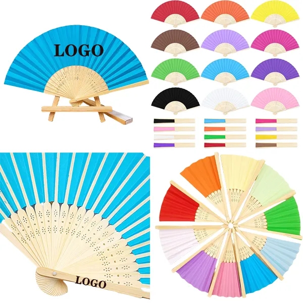 Multicolor Bamboo Folding Fans 3