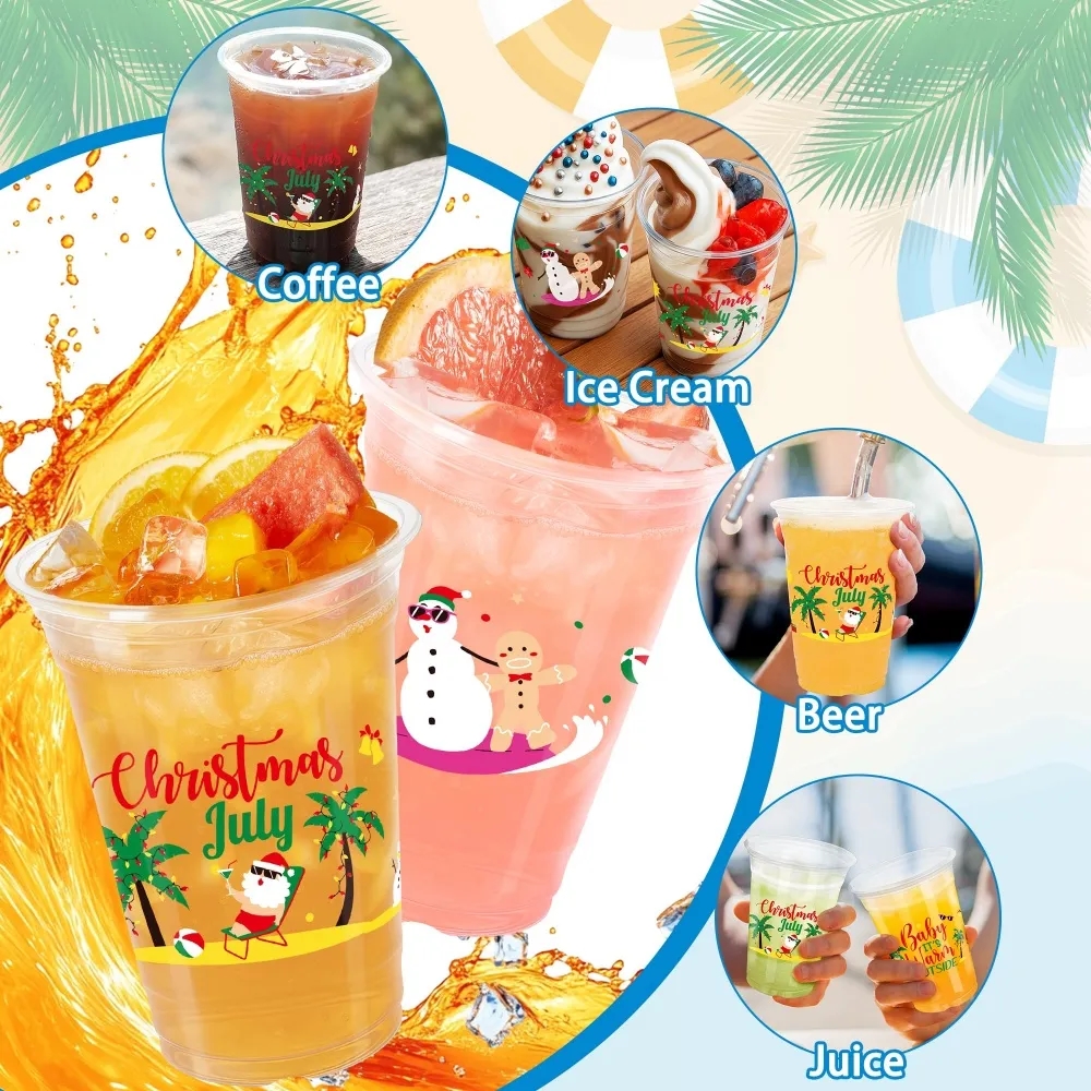 12 oz 16 oz Clear PET Plastic Cups 10