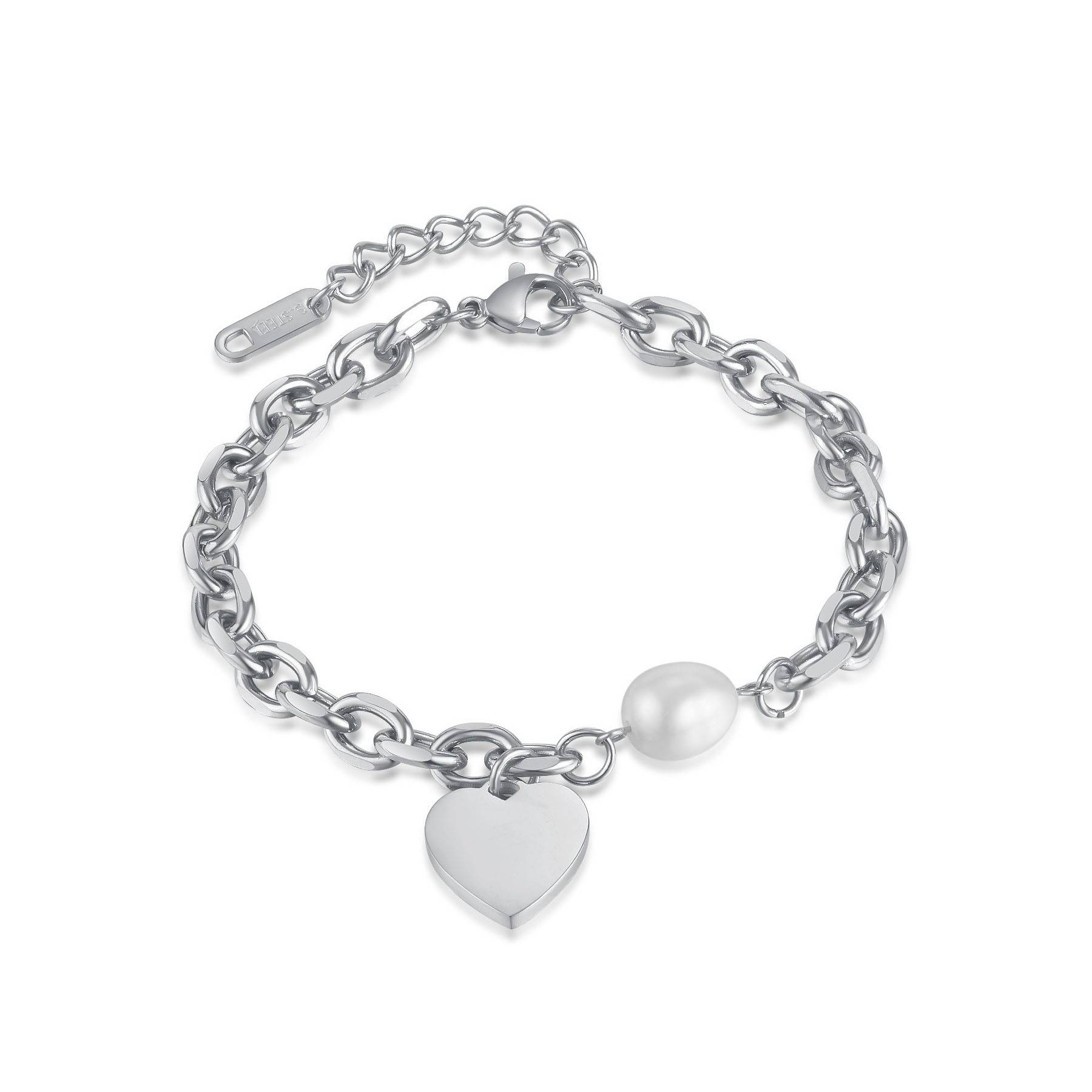 Titanium Steel Love Pearl Bracelet 4