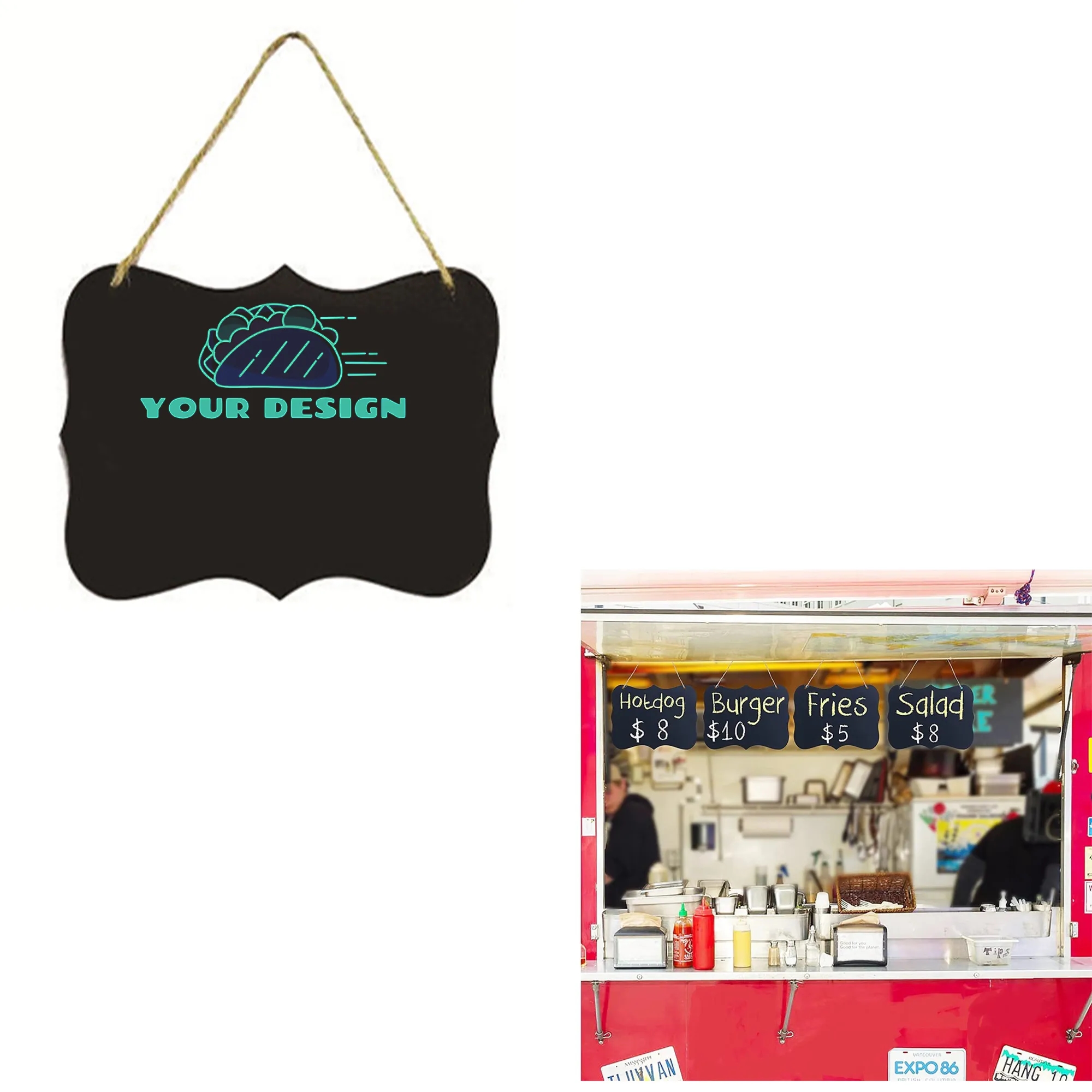 4''X6'' Mini Wooden Hanging Chalkboard 2