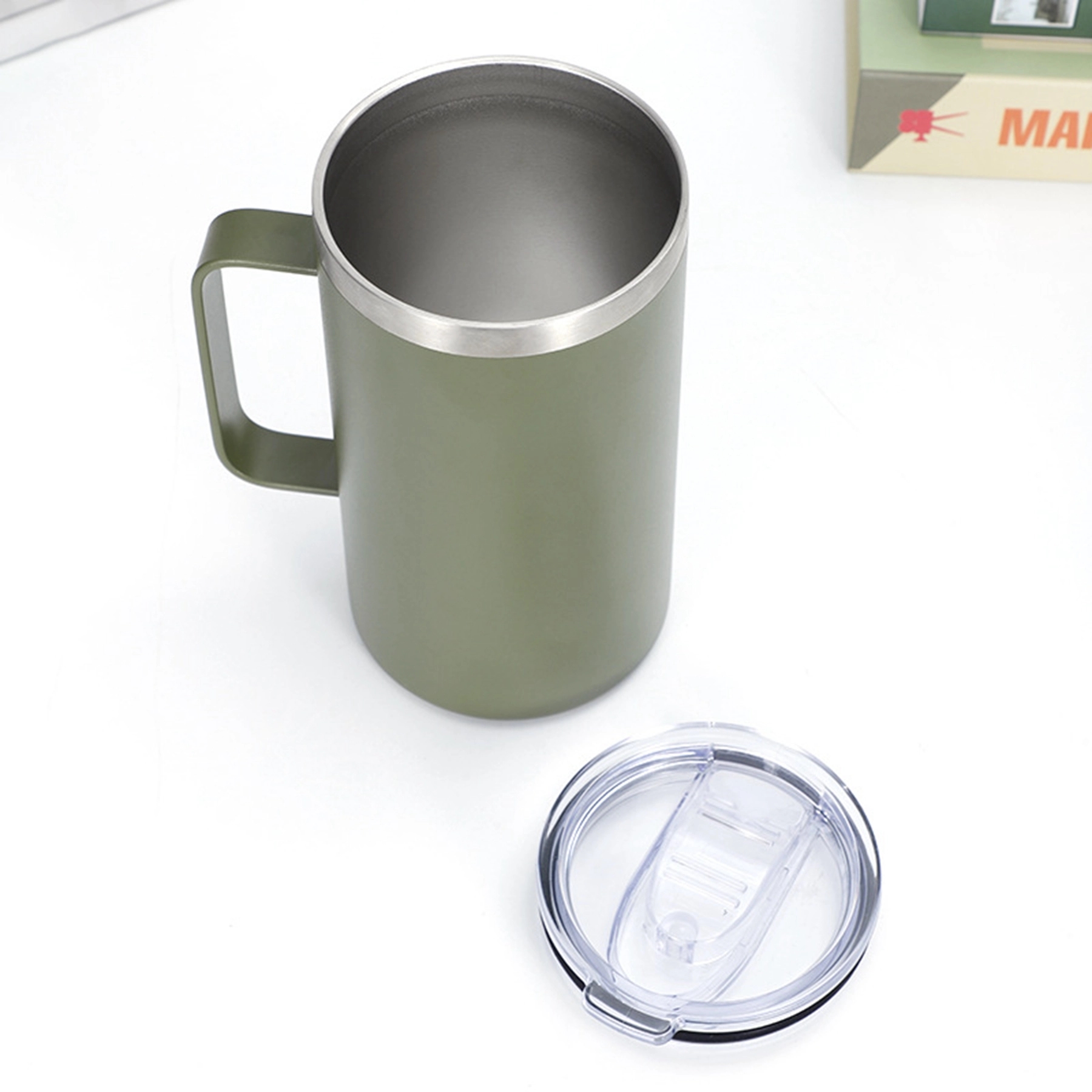 20 Oz. Stainless Steel Insulated Tumbler Mug with Handle 6