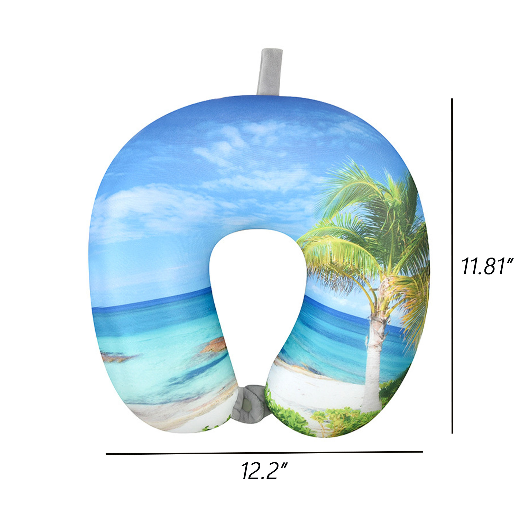 U-Shaped Travel Pillow with Palm Tree Print 2