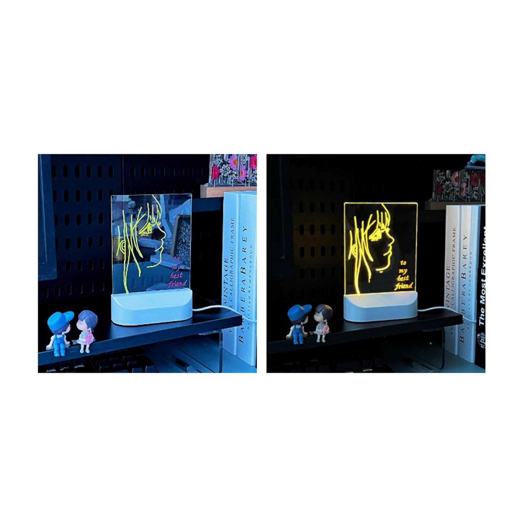 Usb Acrylic Light Message Board With 7 Colors Pen 4